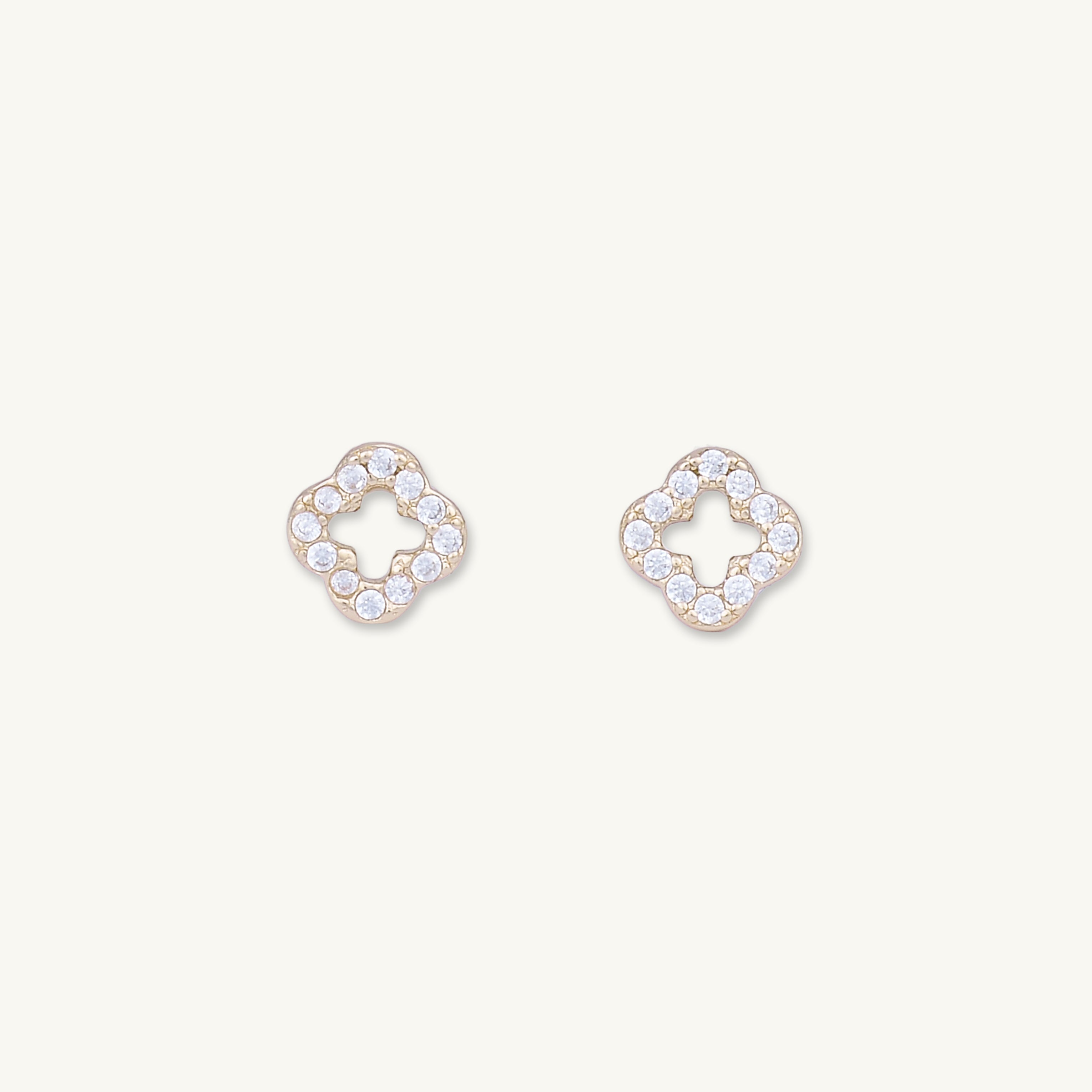 Open Clover Sapphire Stud Earrings