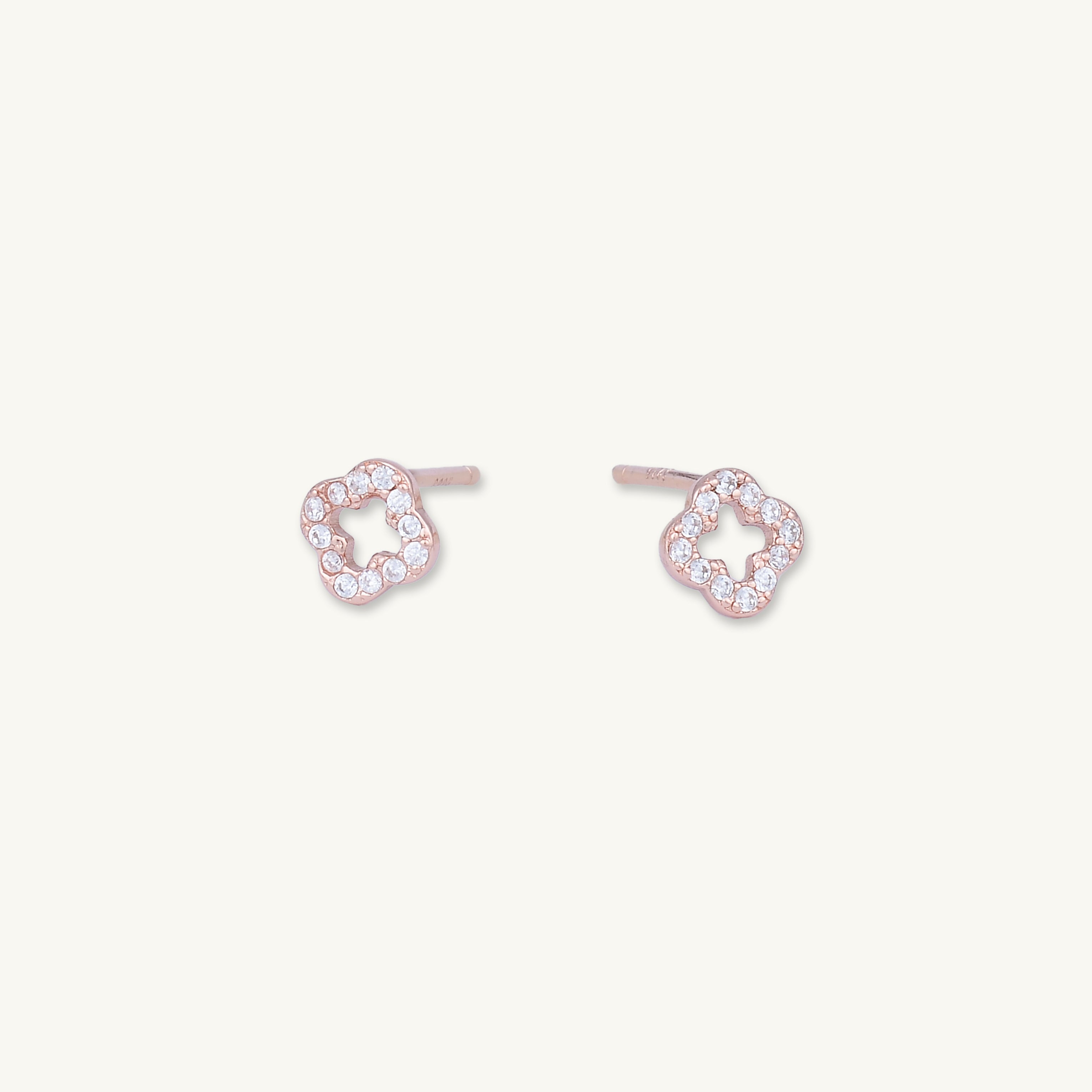 Open Clover Sapphire Stud Earrings