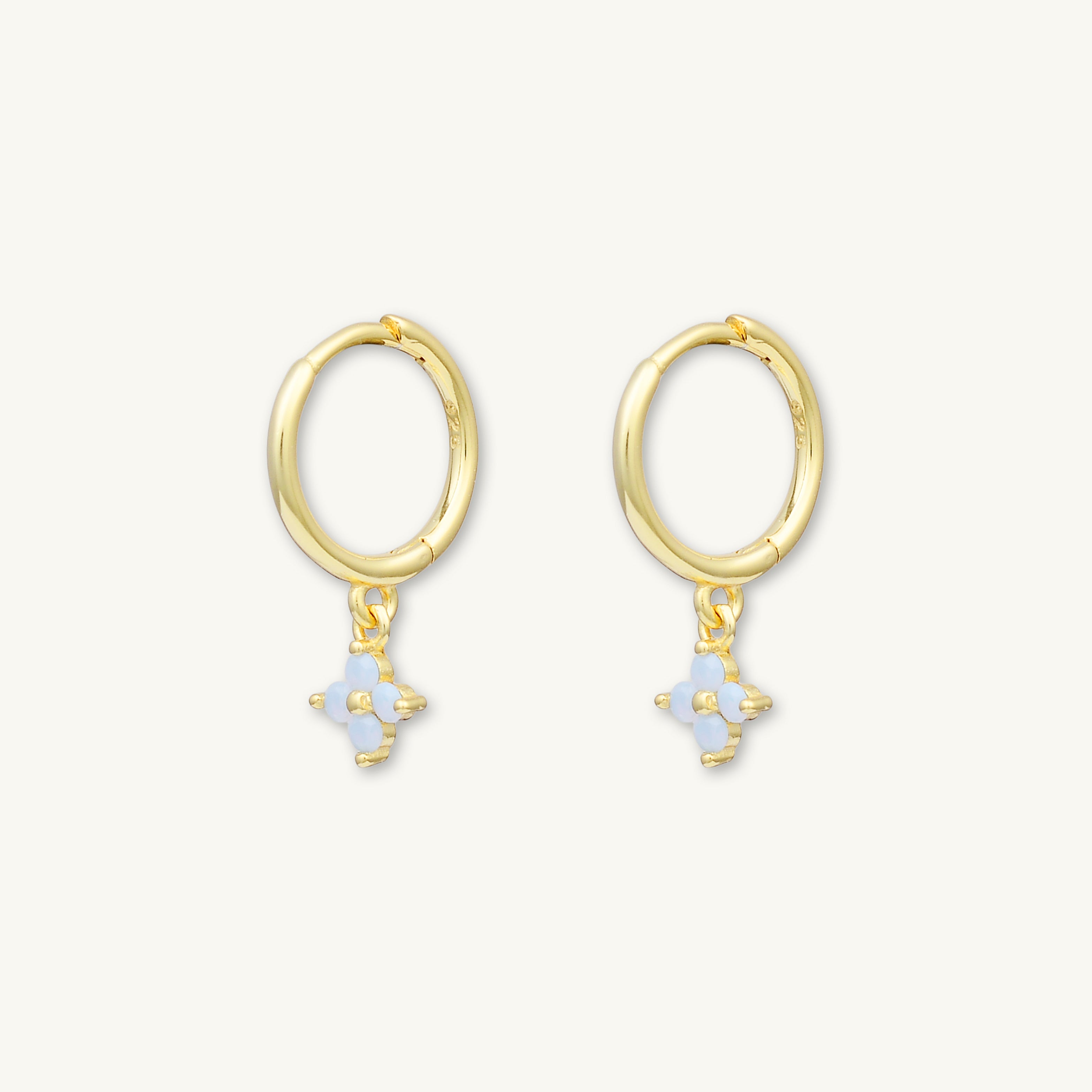 Clover Opal Hoop Earrings