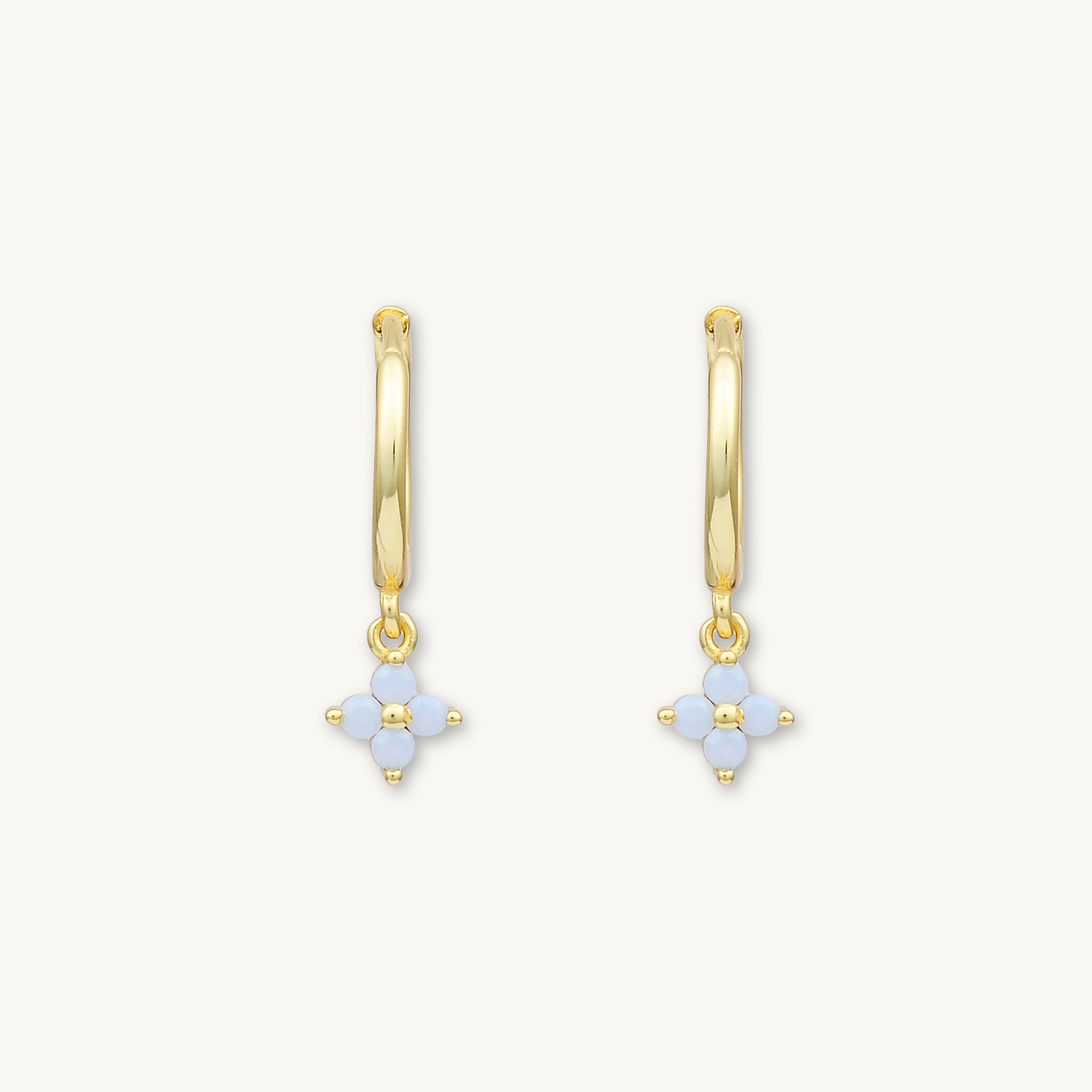 Clover Opal Hoop Earrings