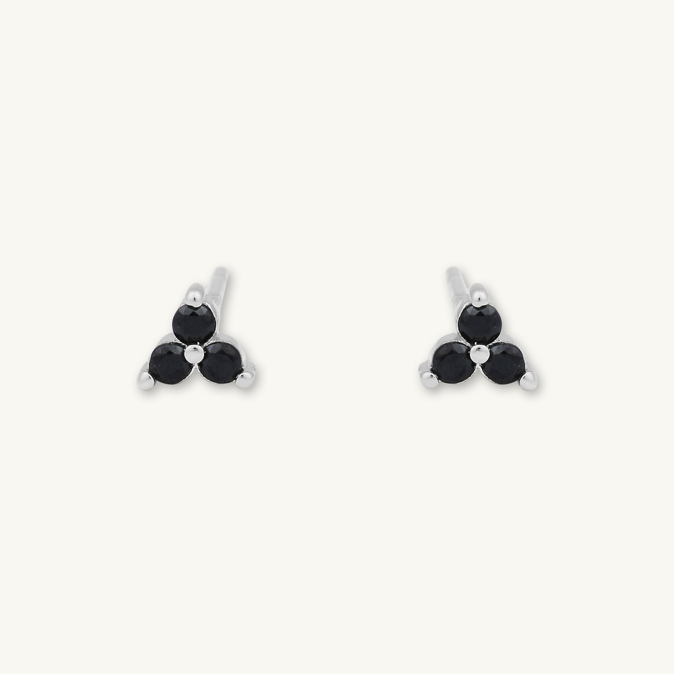 Black Lotus Sapphire Stud Earrings