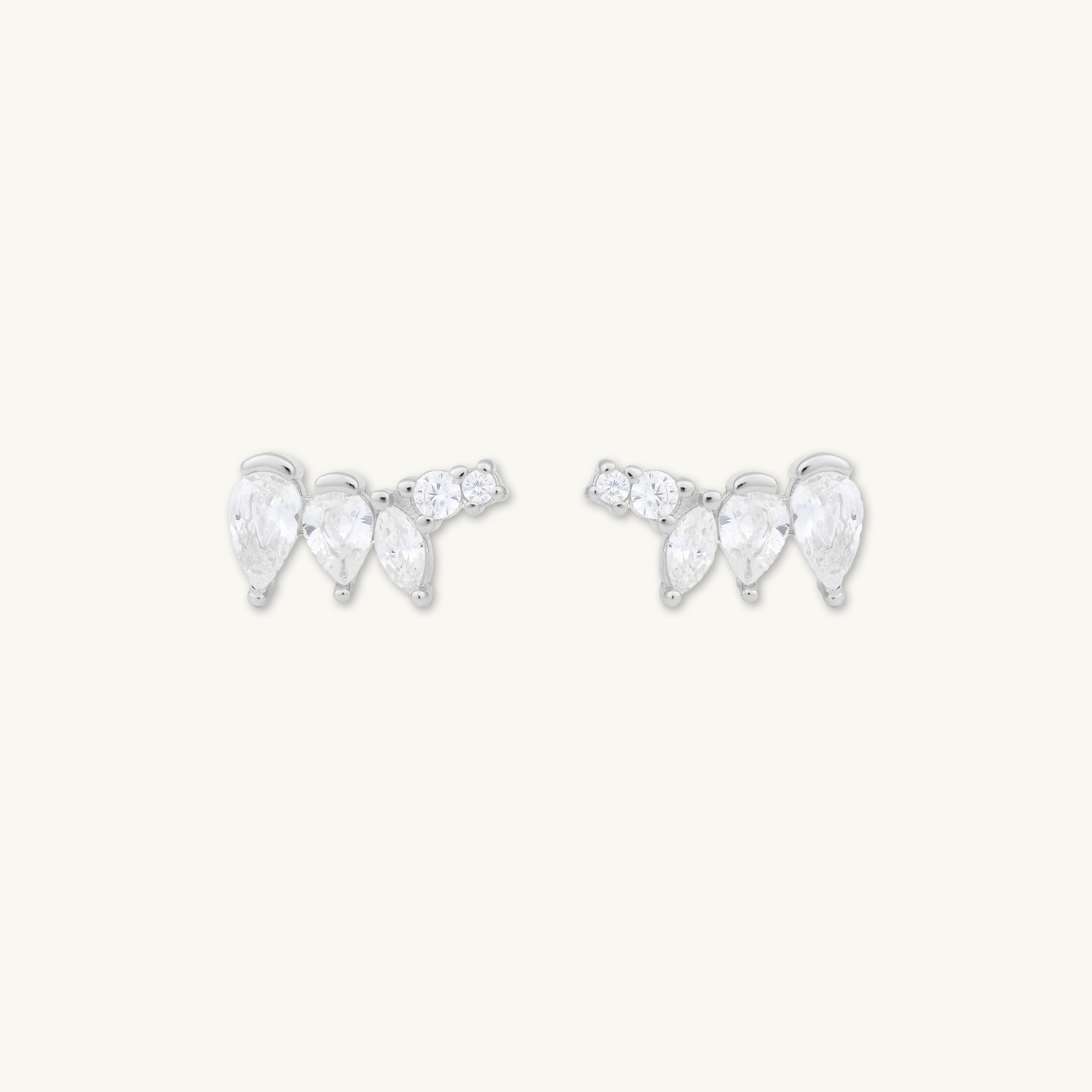 Trio Angel Wings Stud Earrings