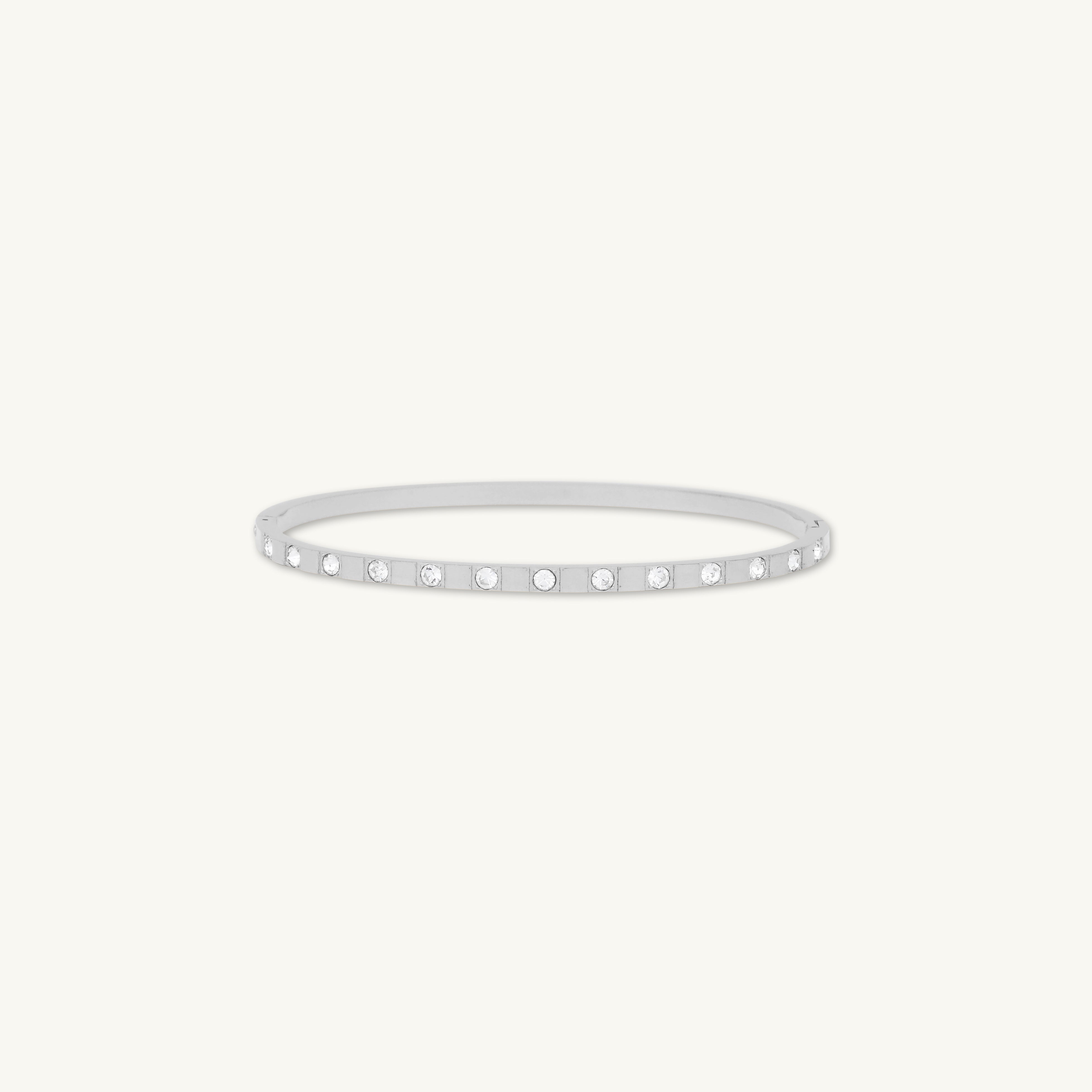 Zirconia Hinged Thin Bangle Bracelet