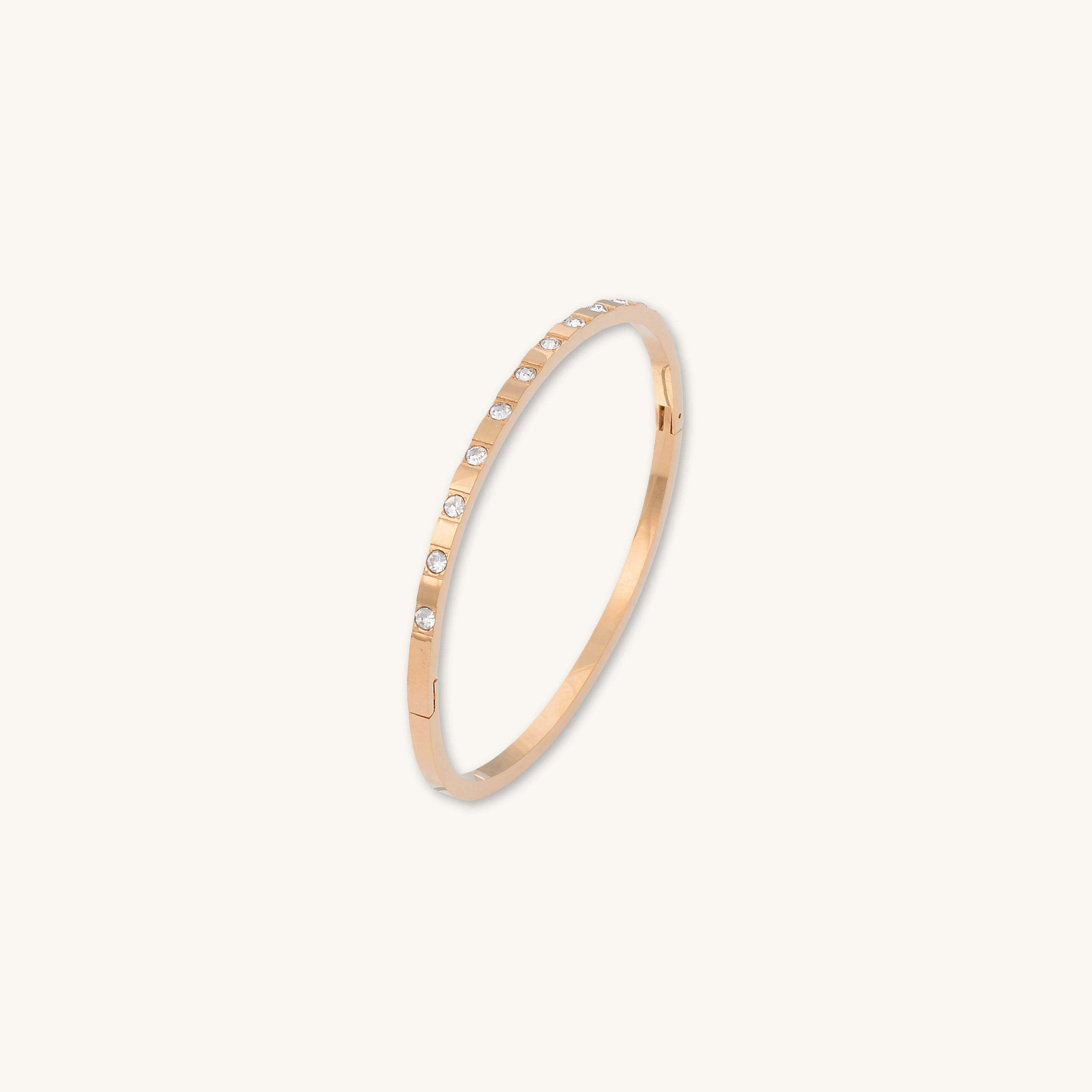 Zirconia Hinged Thin Bangle Bracelet