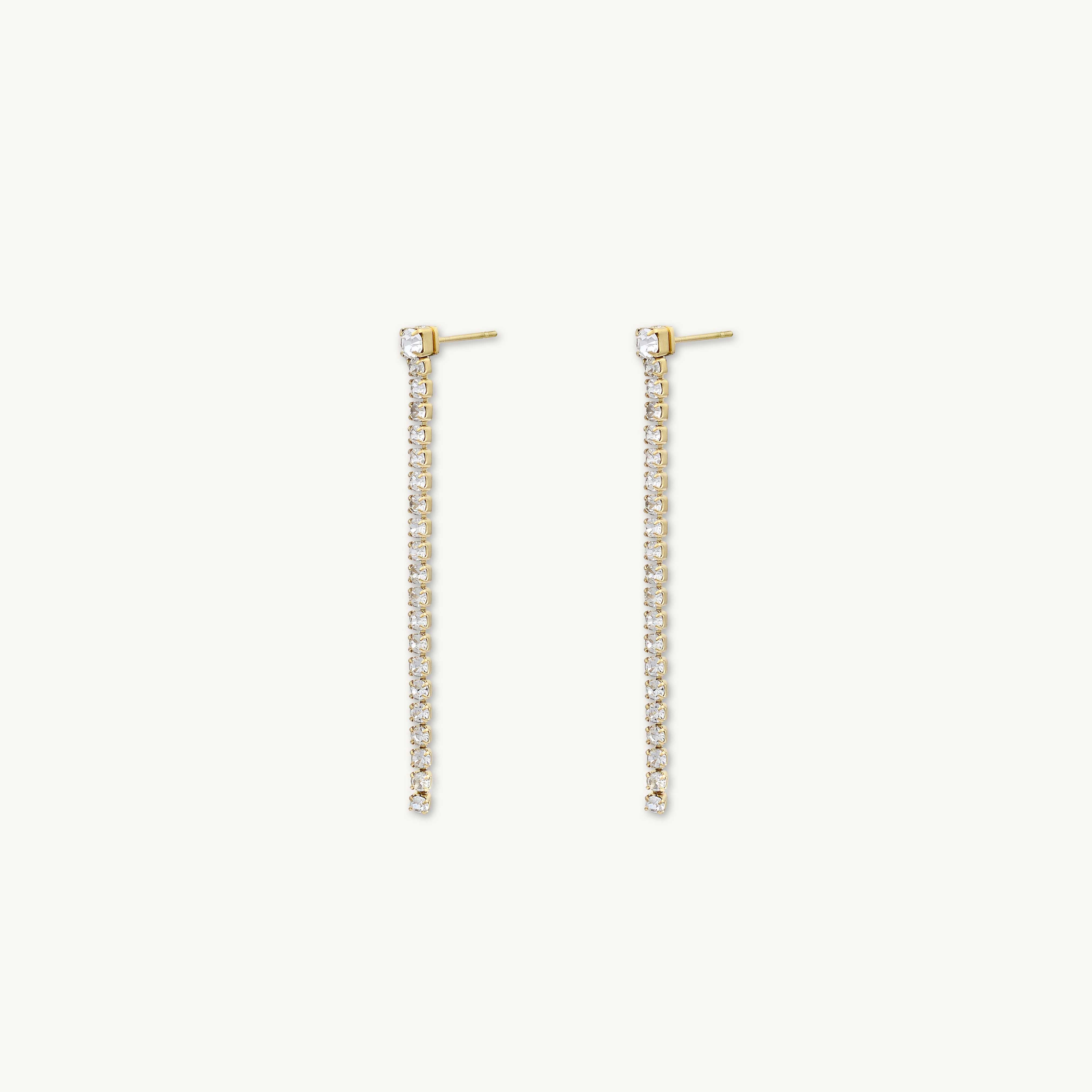 Tennis Sapphire Chain Stud Earrings