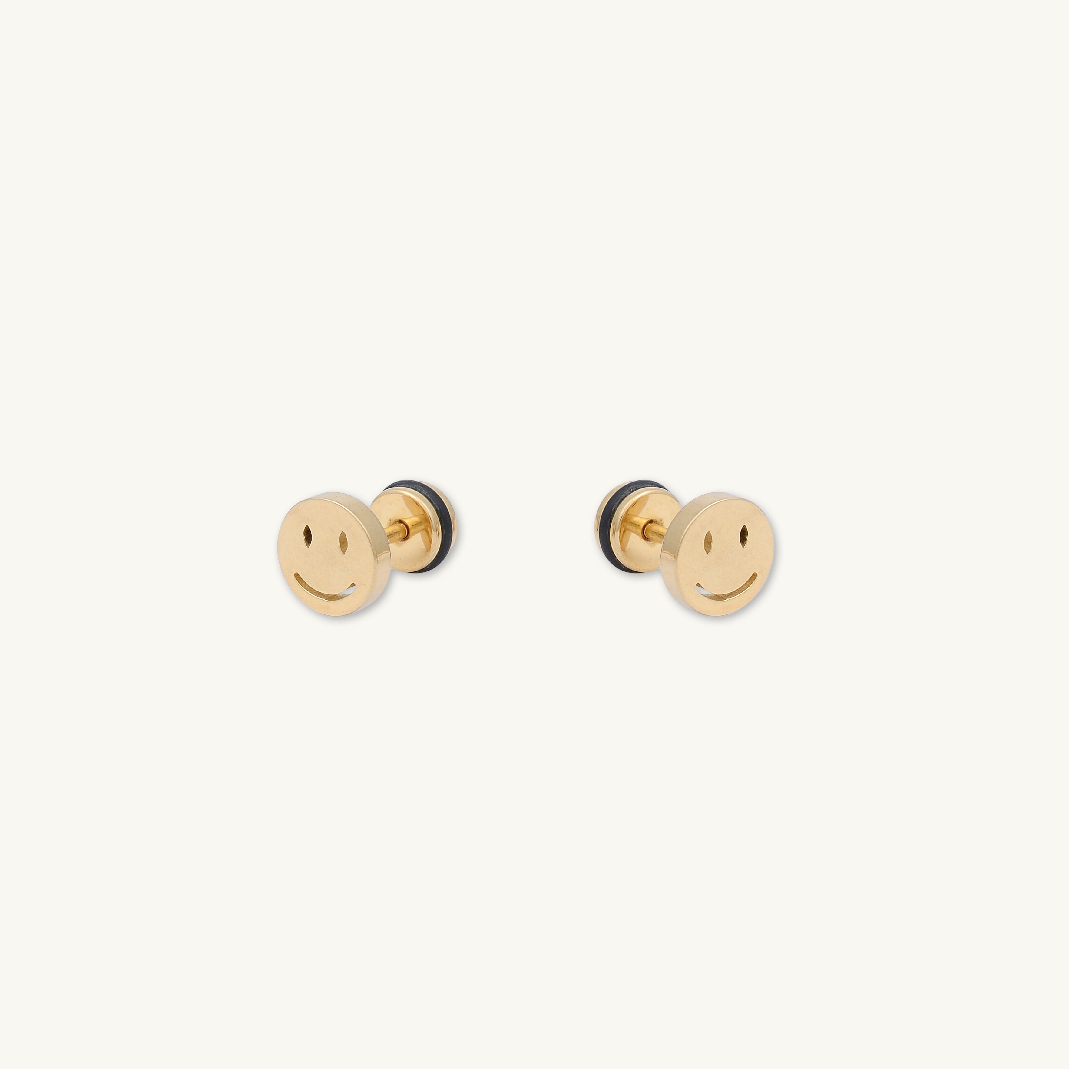 Unisex Smiley Face Stud Earrings