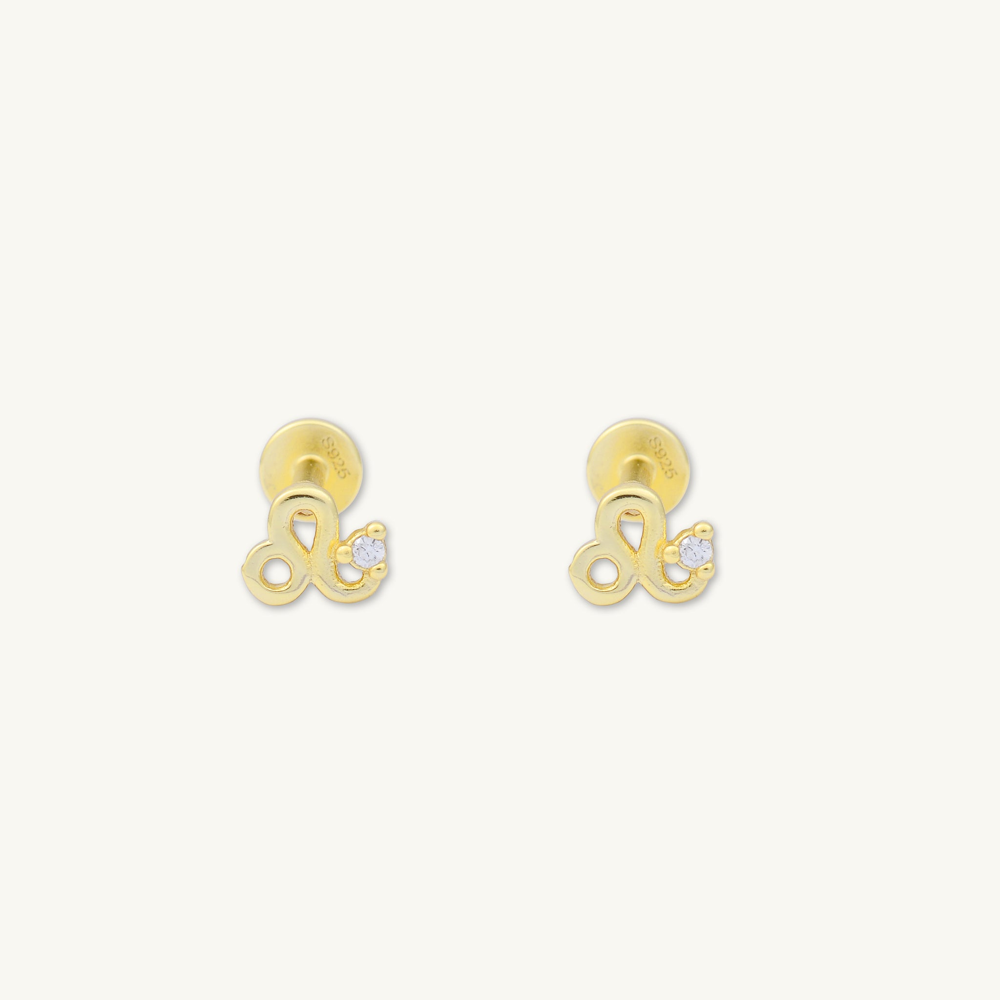 Leo Zodiac Star Sign Flat Back Earrings