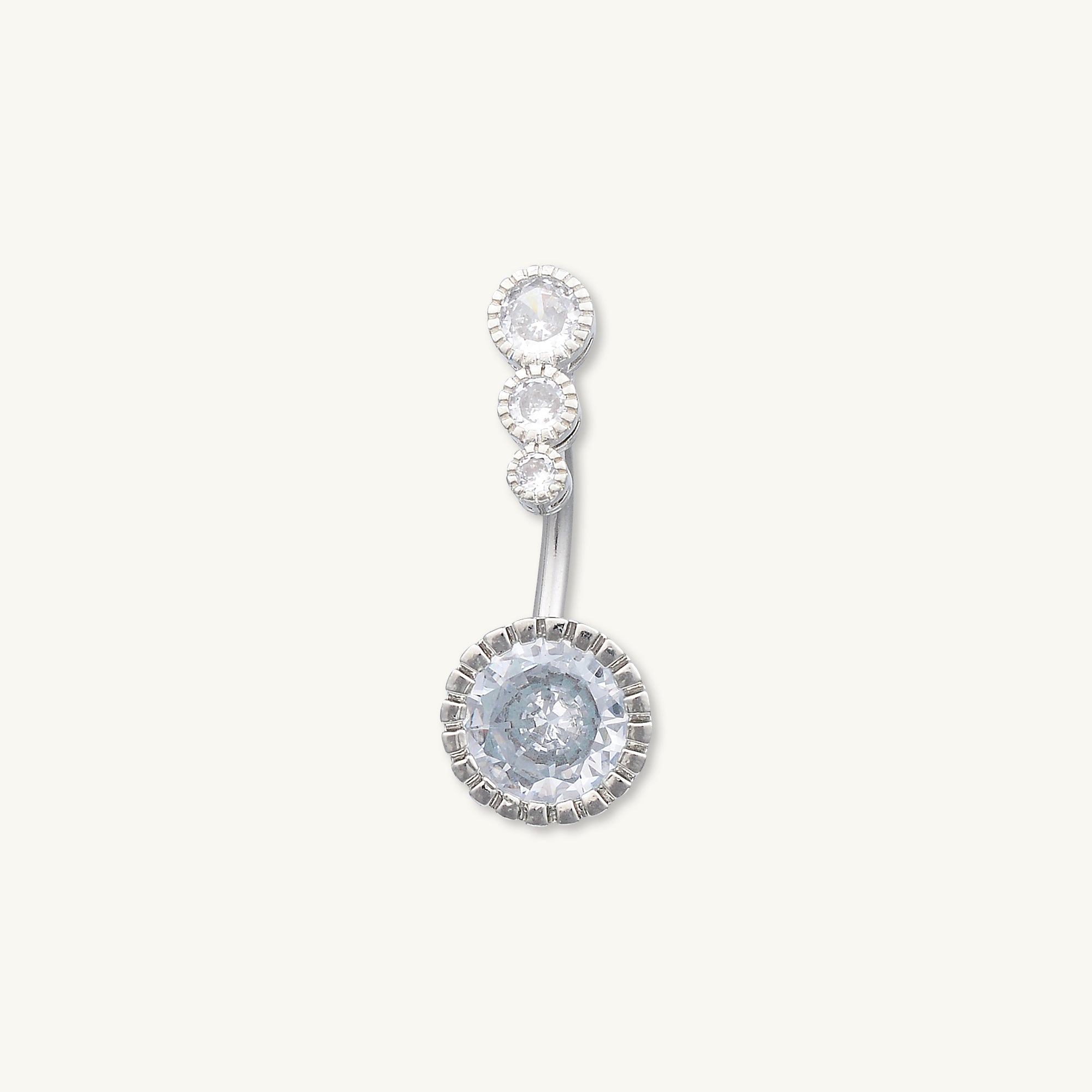 Bezel Sapphire Titanium Belly Ring