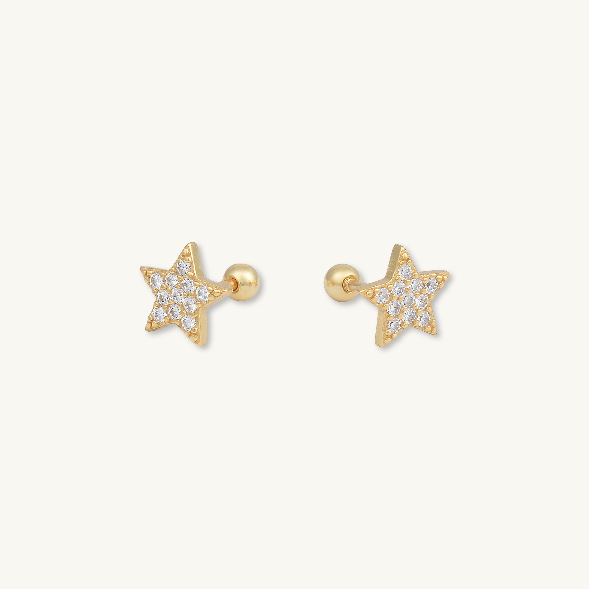 Star Sapphire Barbell Stud Cartilage Earrings