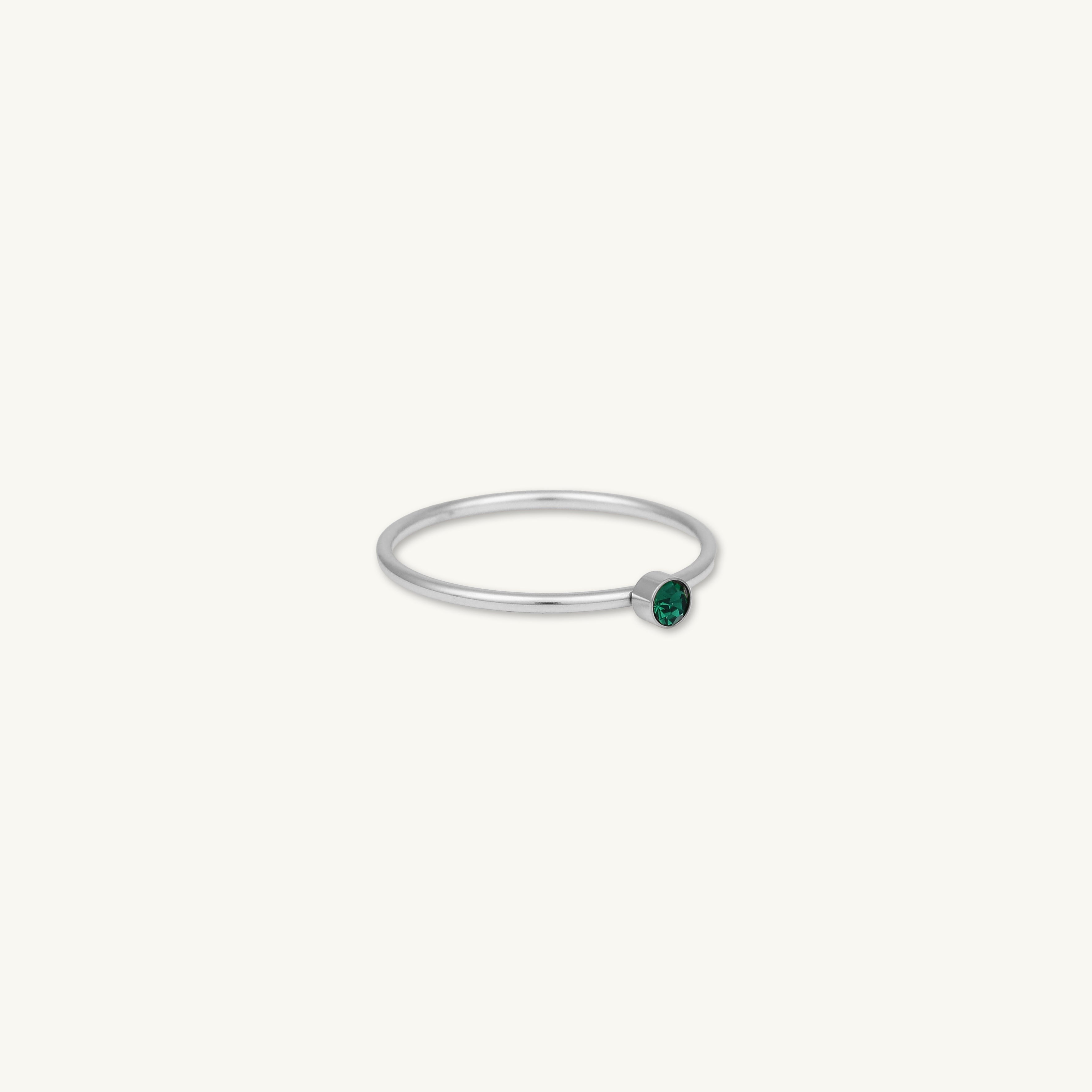 Emerald Solitaire Stacker Ring