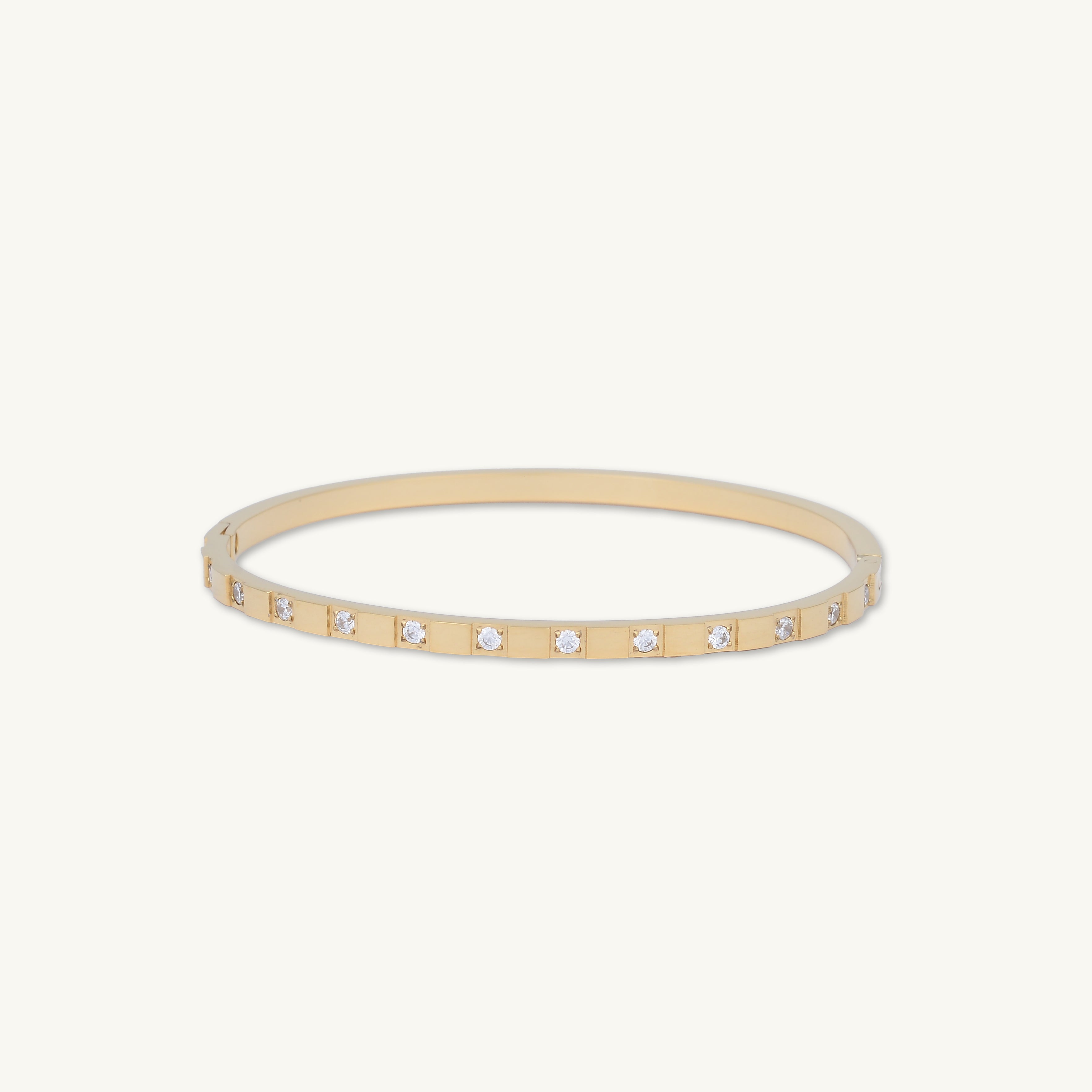 Zirconia Hinged Thin Bangle Bracelet