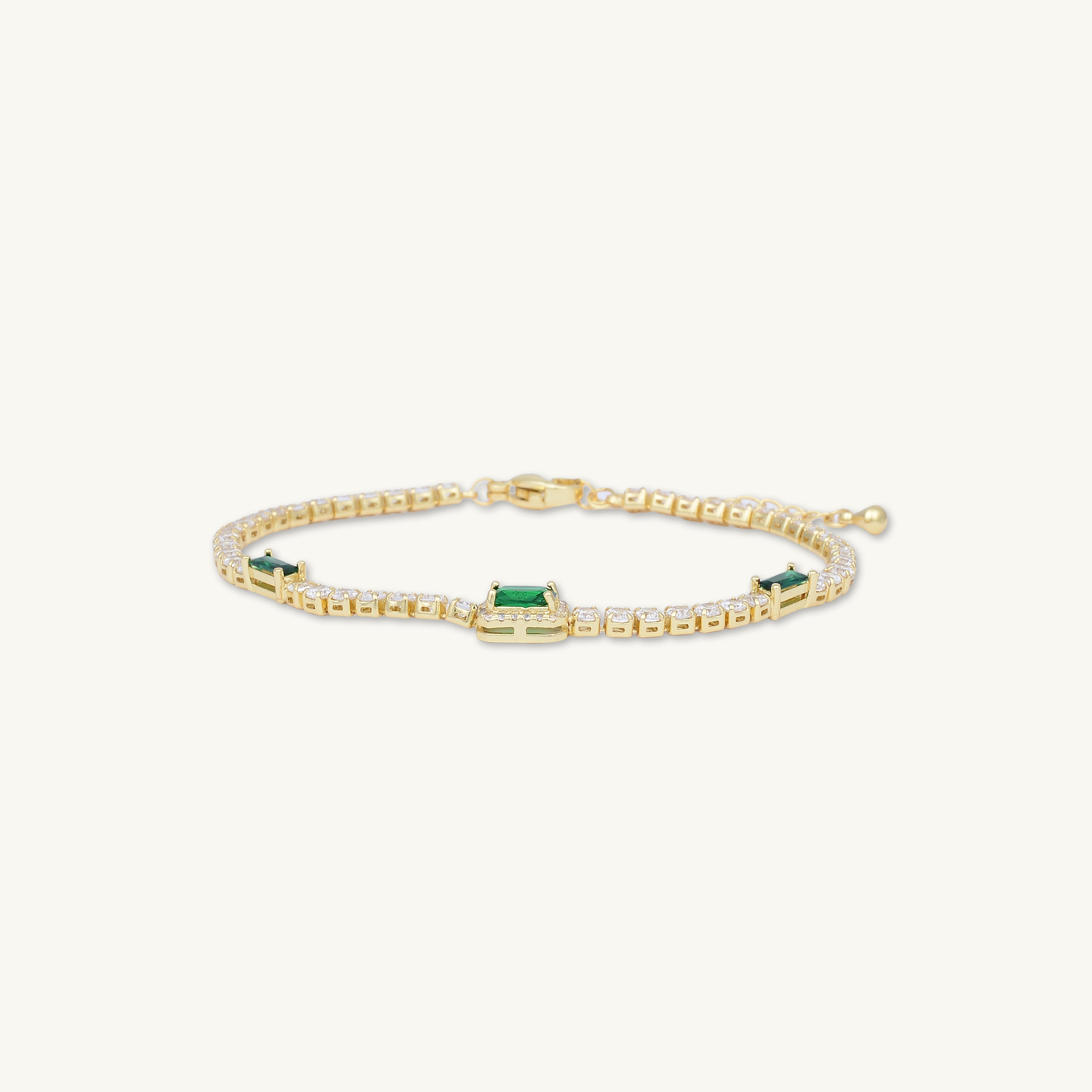 Trio Emerald Baguette Tennis Bracelet