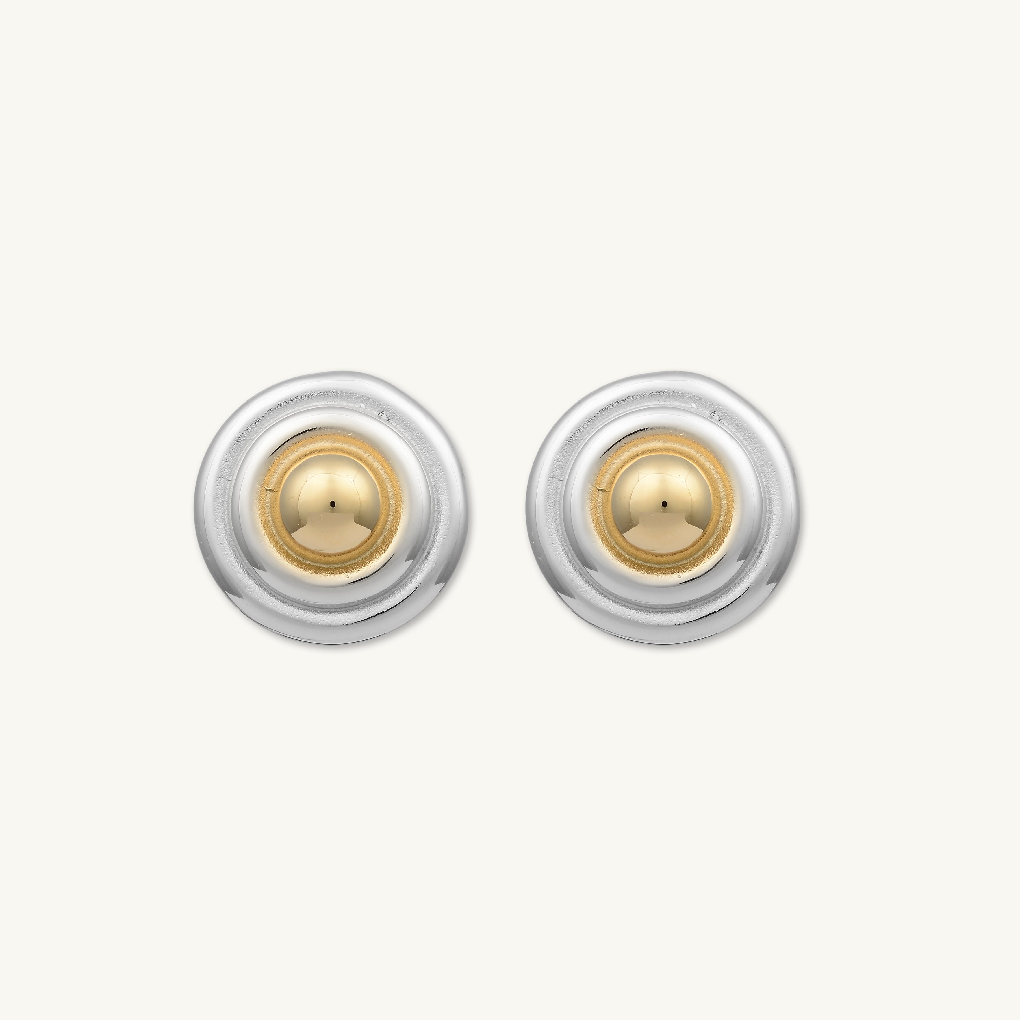 Monte  Two Tone Statement Stud Earrings