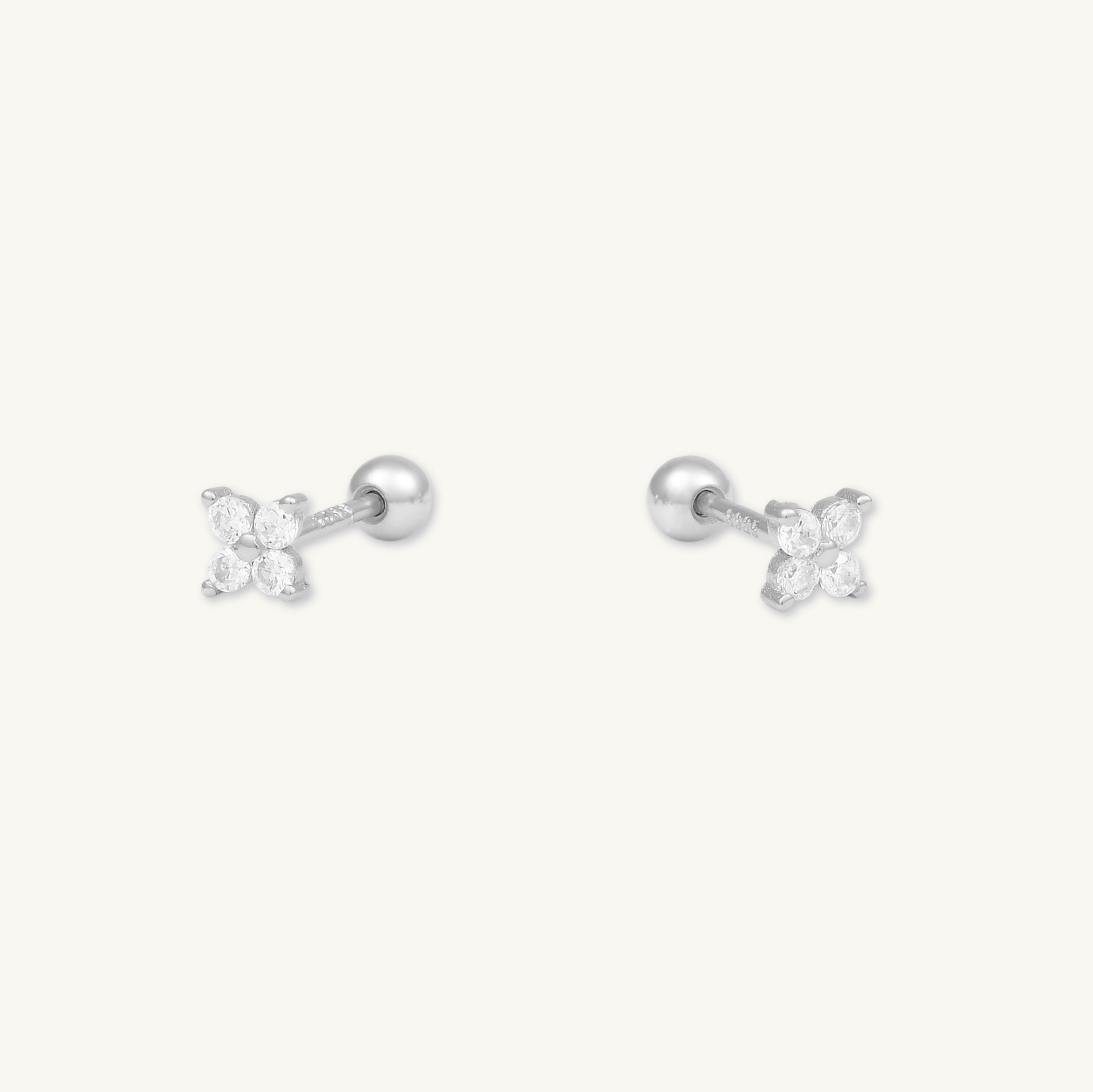 Clover Sapphire Barbell Cartilage Earrings