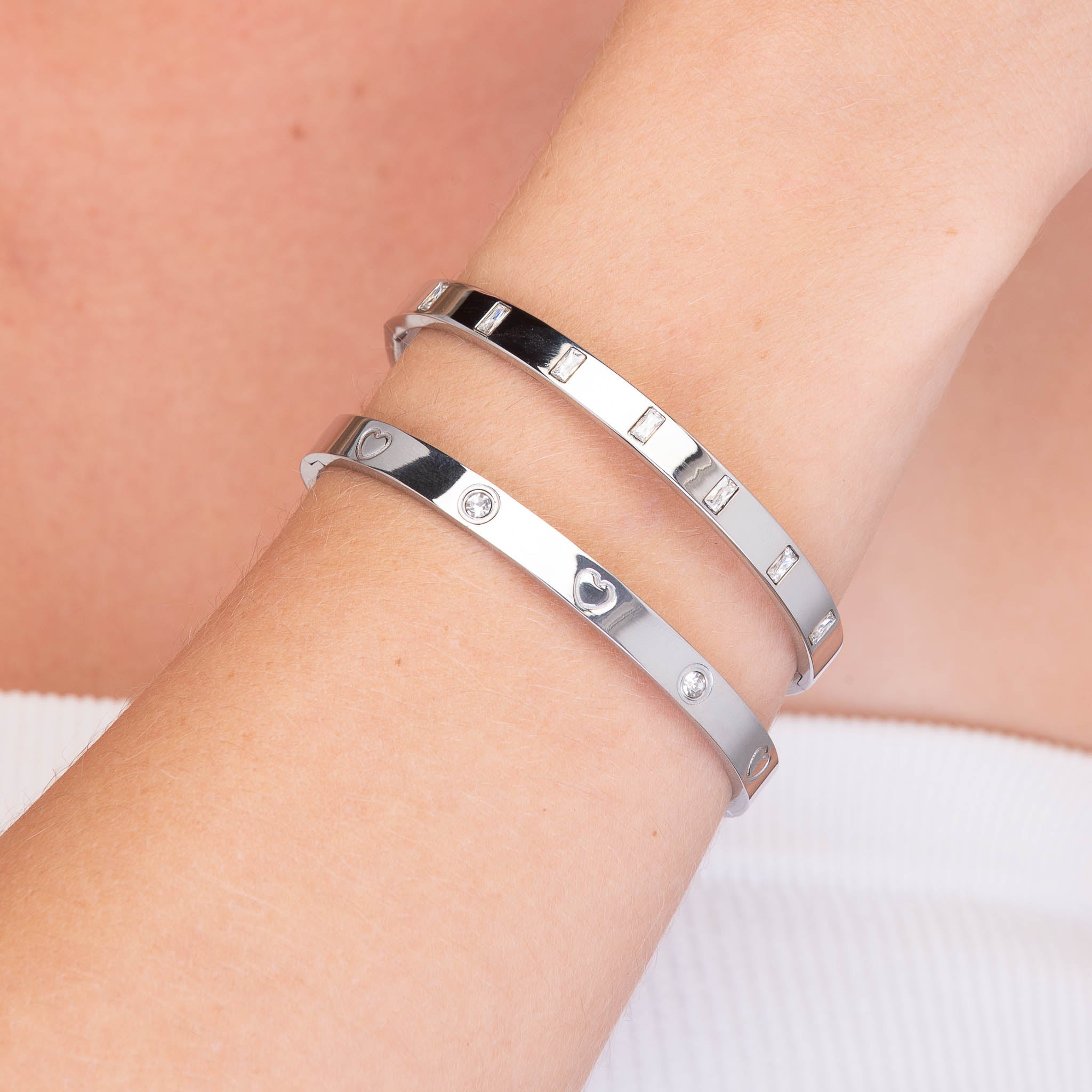 Baguette Hinged Bangle Bracelet - Camile & Stone