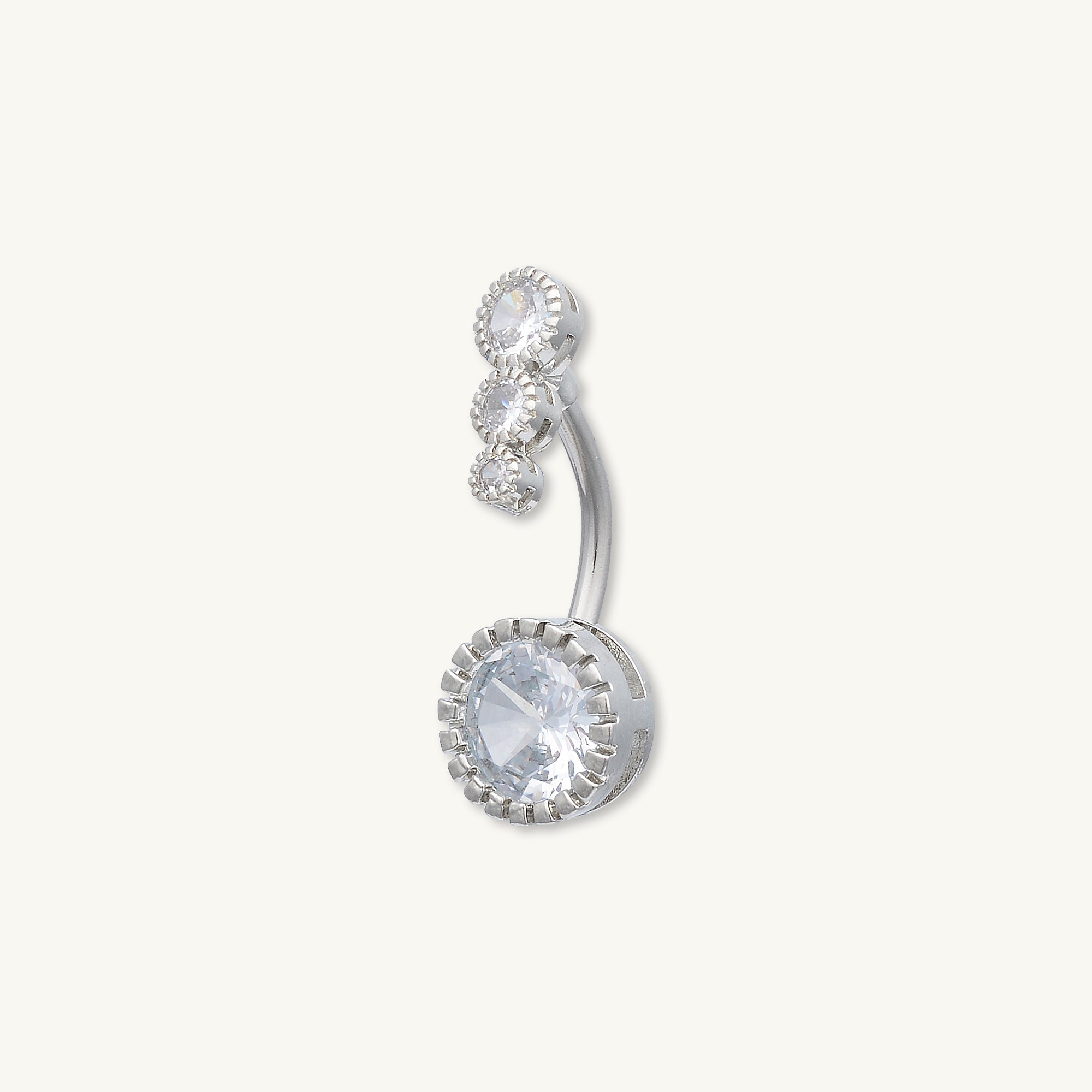 Bezel Sapphire Titanium Belly Ring - Camile & Stone