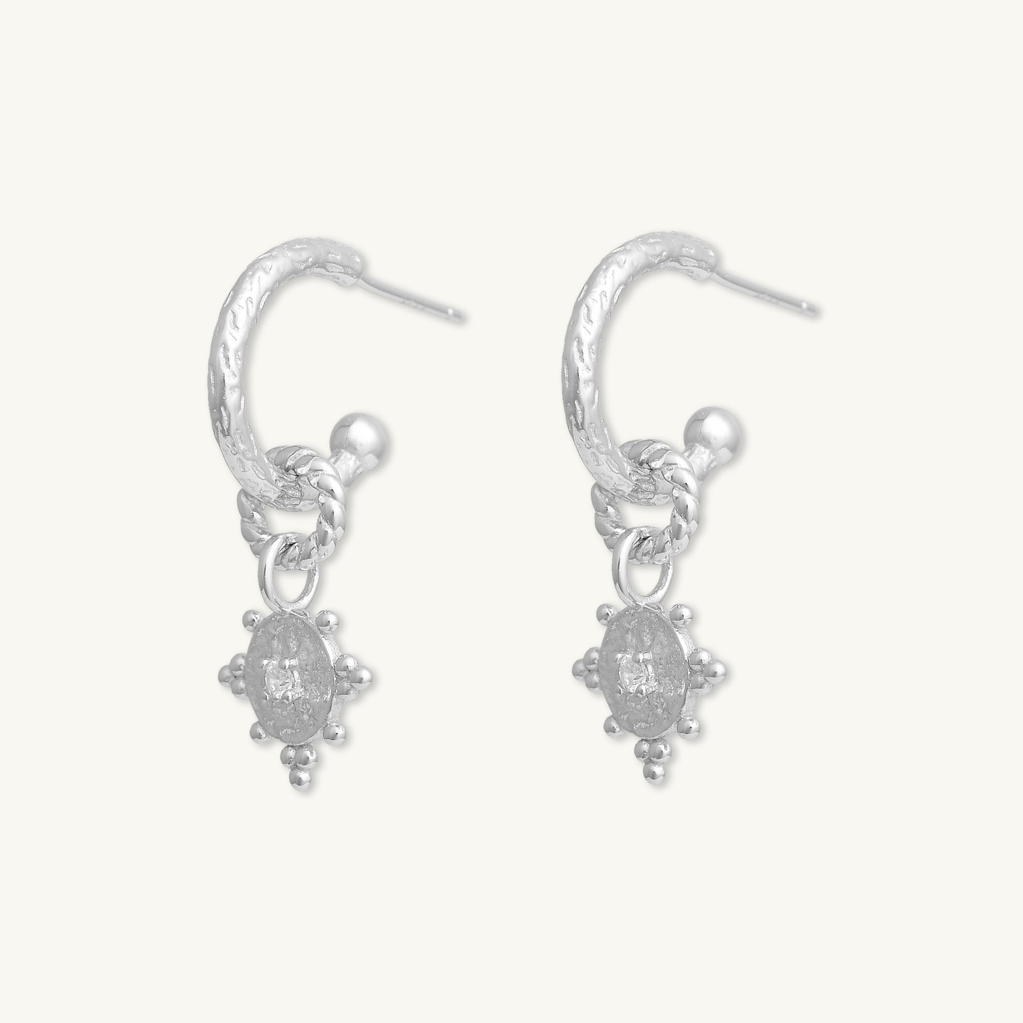 Boho Sapphire Dangle Molten Huggie Earrings - Camile & Stone