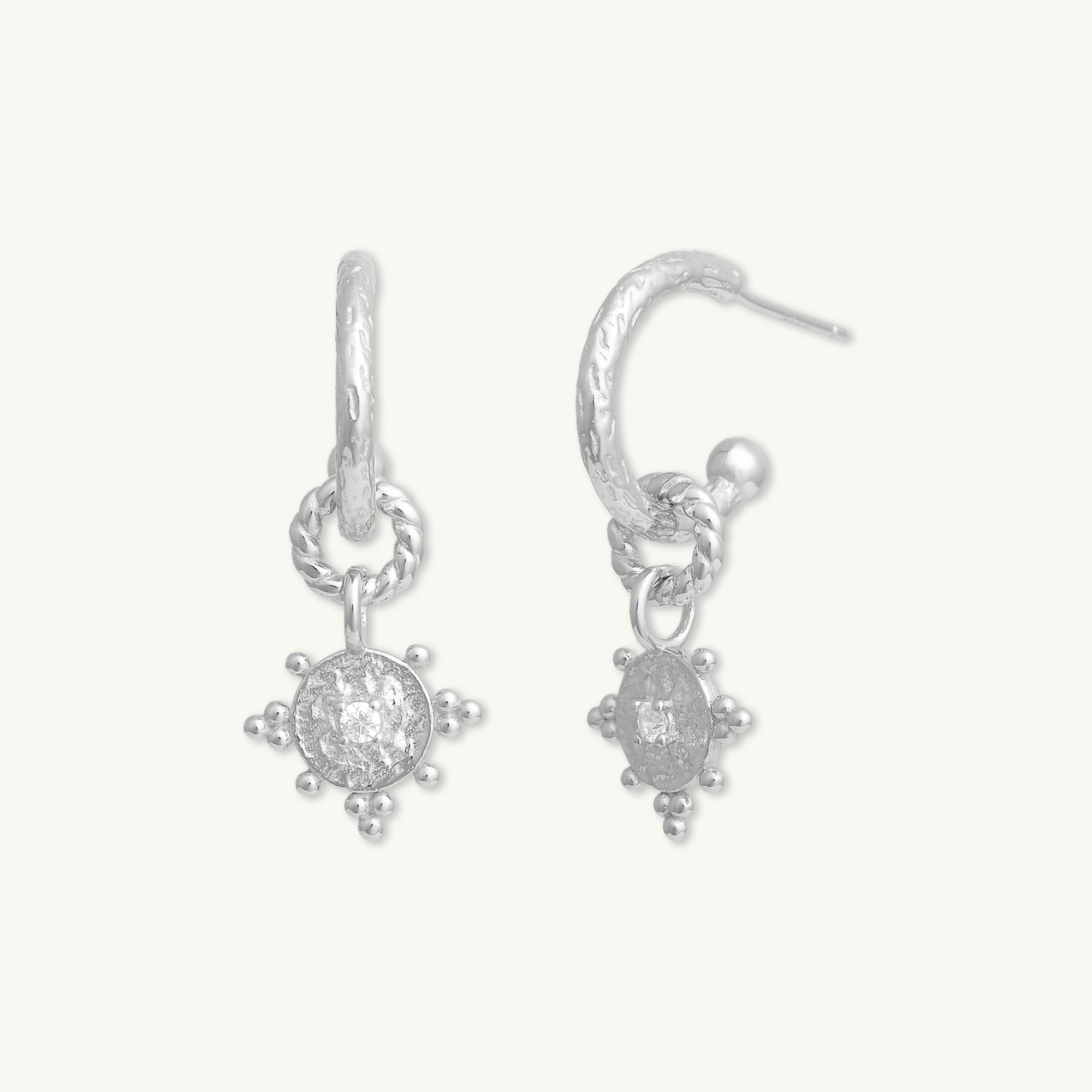 Boho Sapphire Dangle Molten Huggie Earrings - Camile & Stone