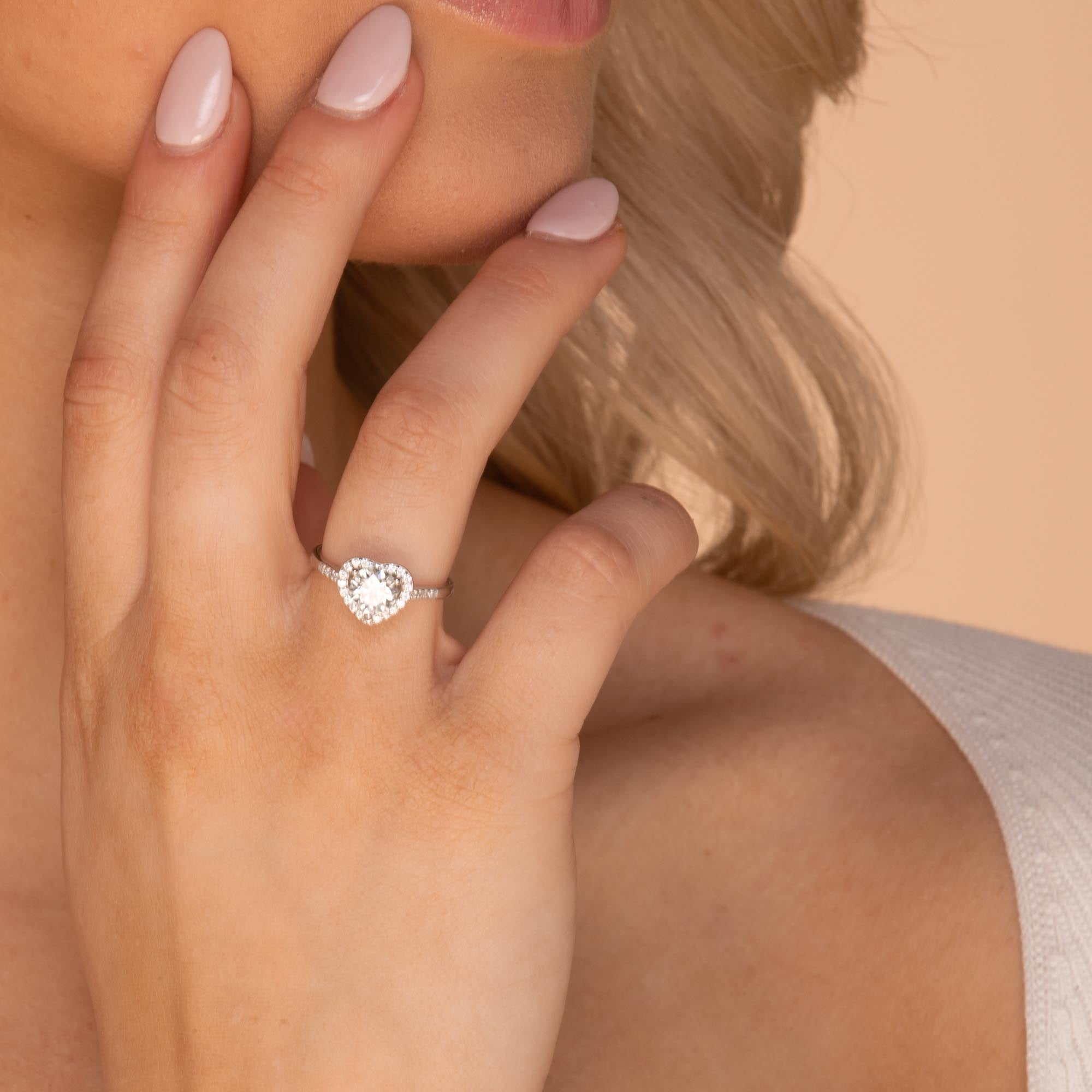 1 ct The Violet Moissanite Diamond Engagement Ring
