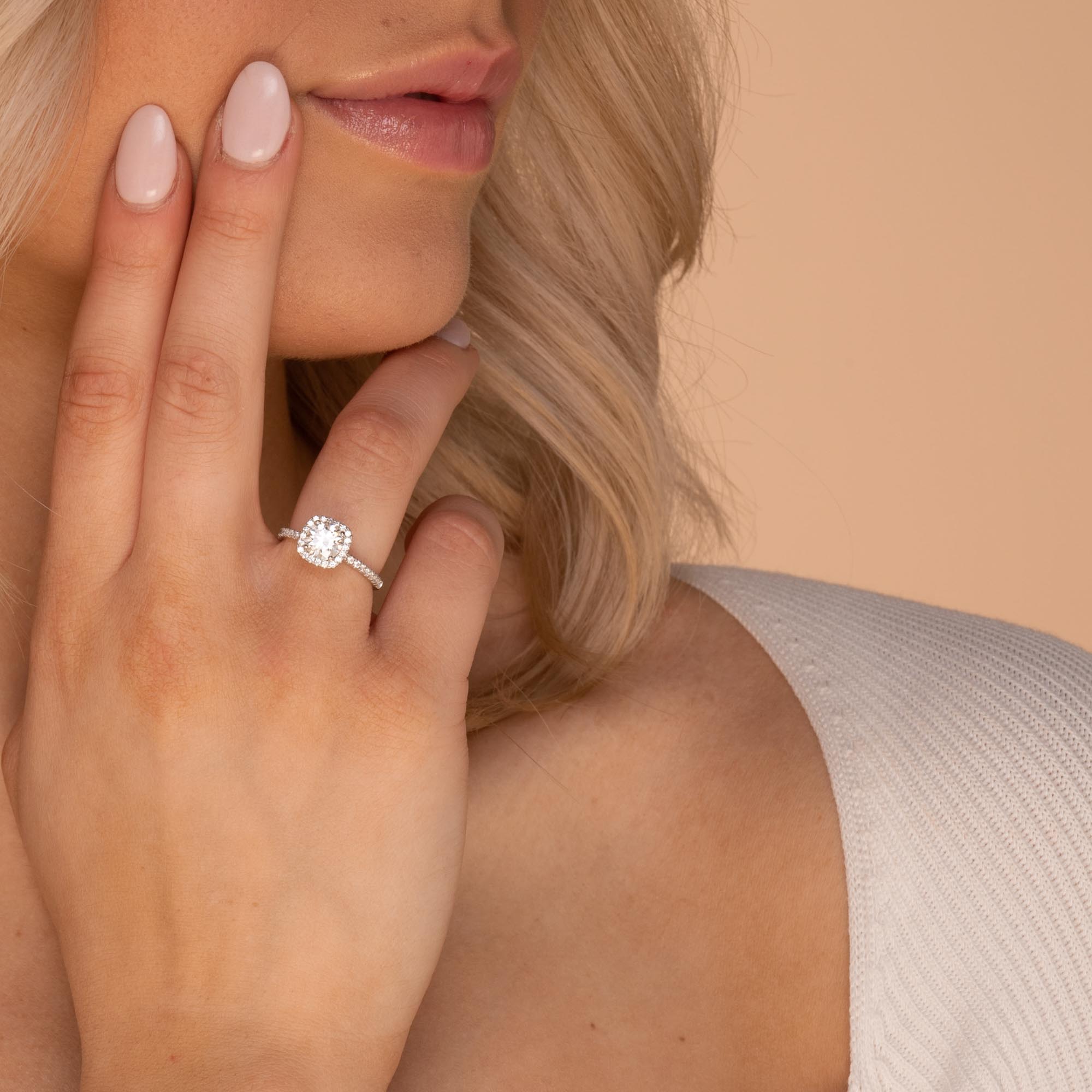 1 ct The Hazel Moissanite Diamond Engagement Ring