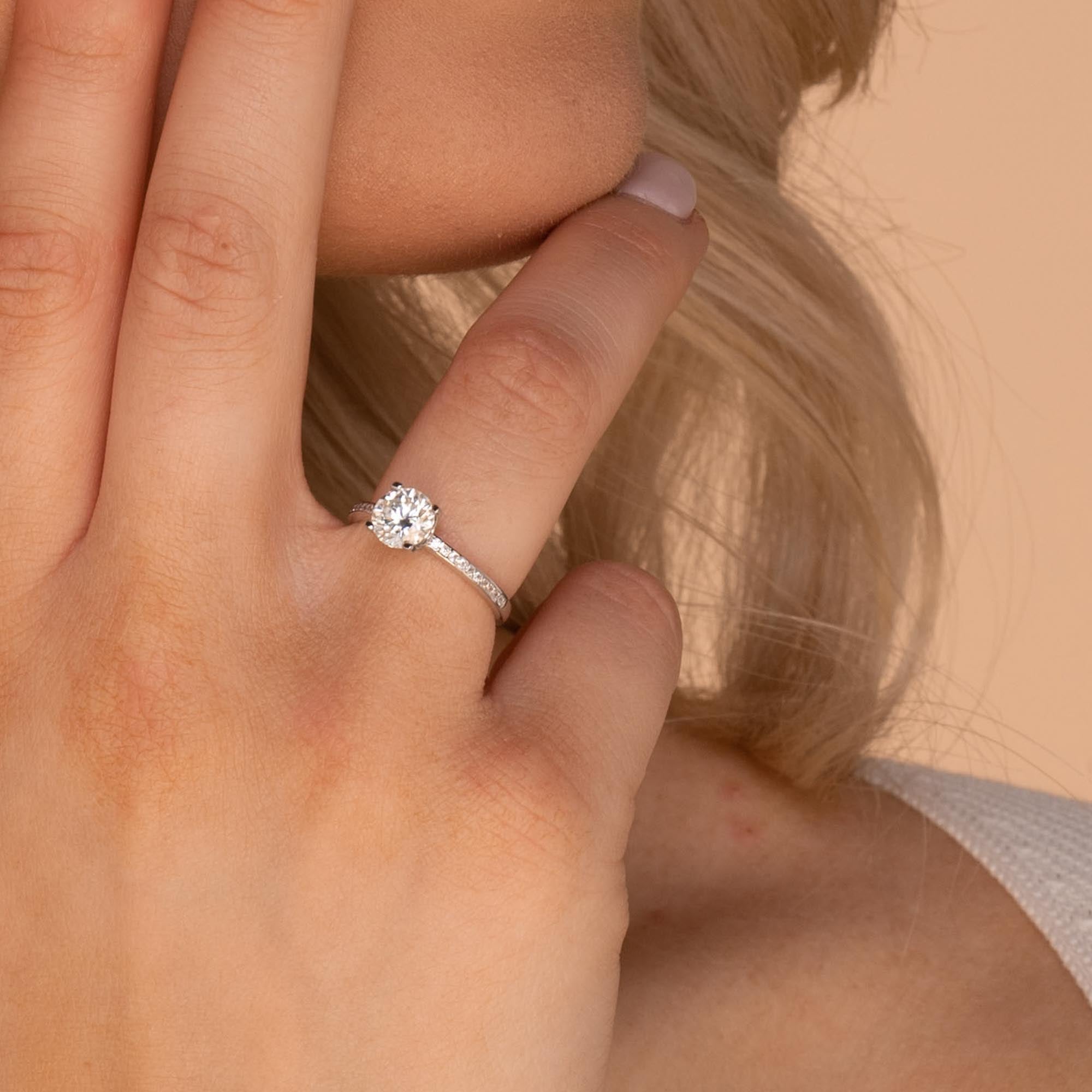 0.8 ct The Lydia Moissanite Diamond Engagement Ring