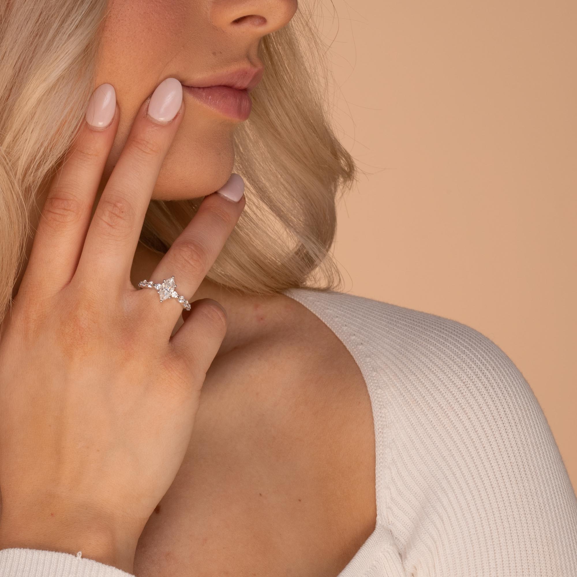1 ct The Elizabeth Moissanite Diamond Engagement Ring