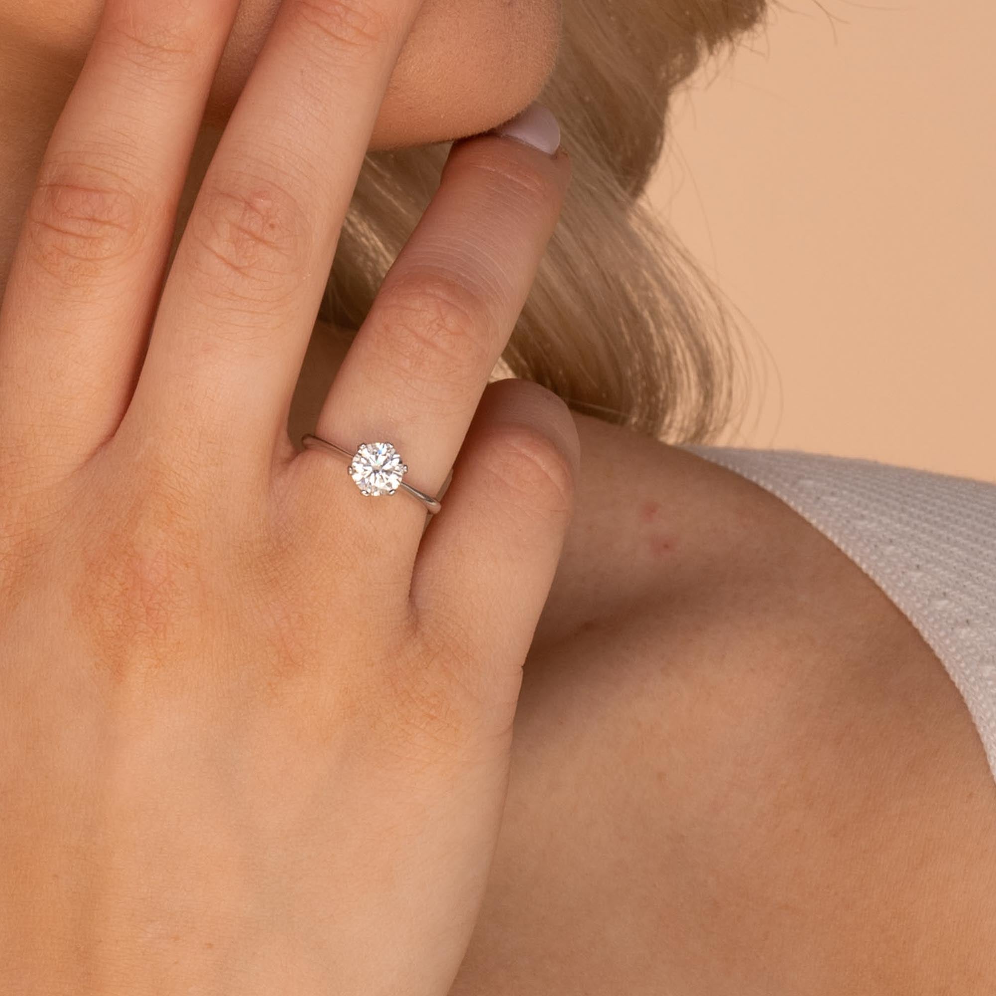 1 ct The Bella Moissanite Diamond Engagement Ring