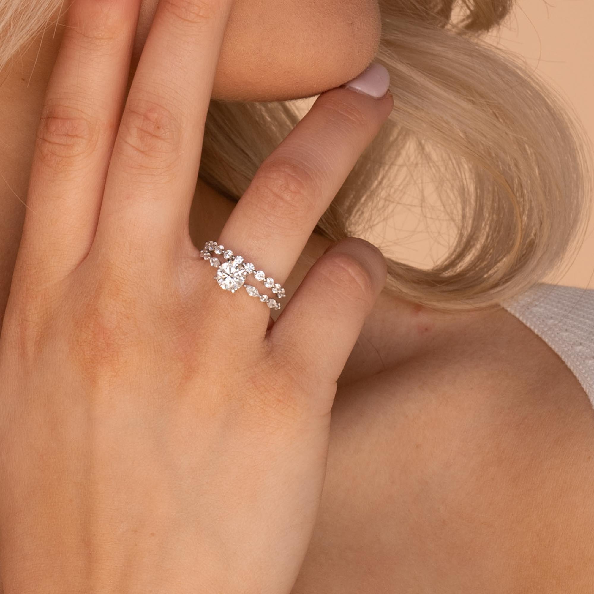 1 ct The Evelyn Moissanite Diamond Engagement Ring