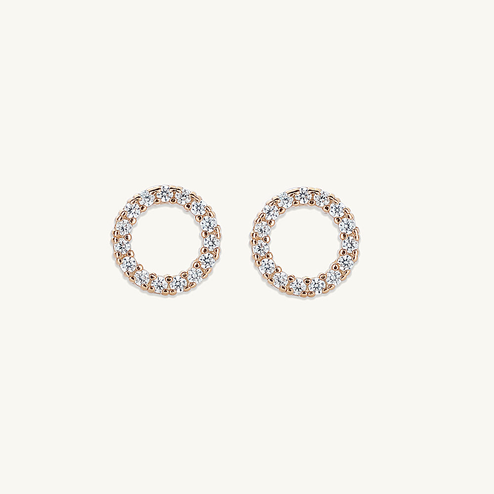 Circle Sapphire Stud Earrings
