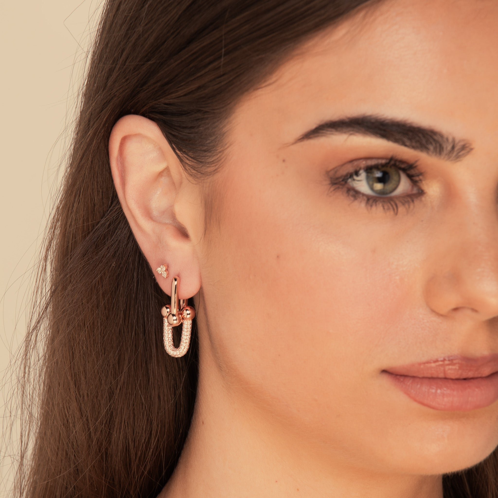 Isabella Pave U Link Earrings