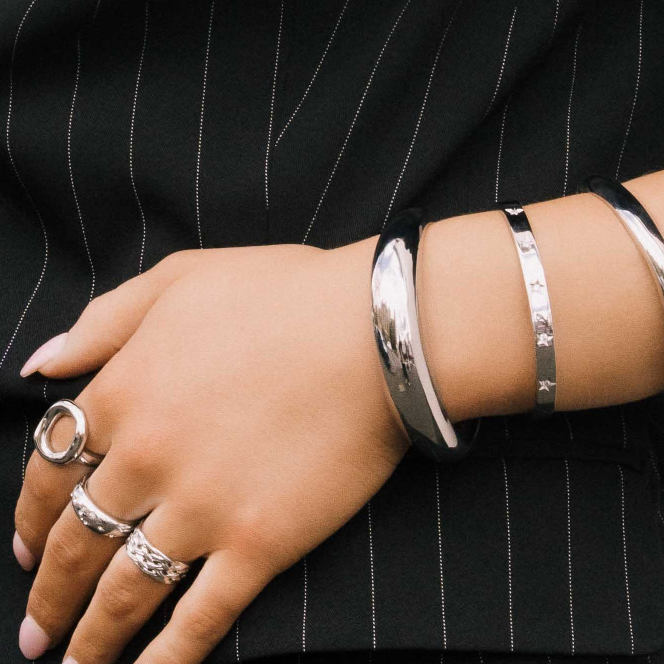 Dome Statement Open Cuff Bangle