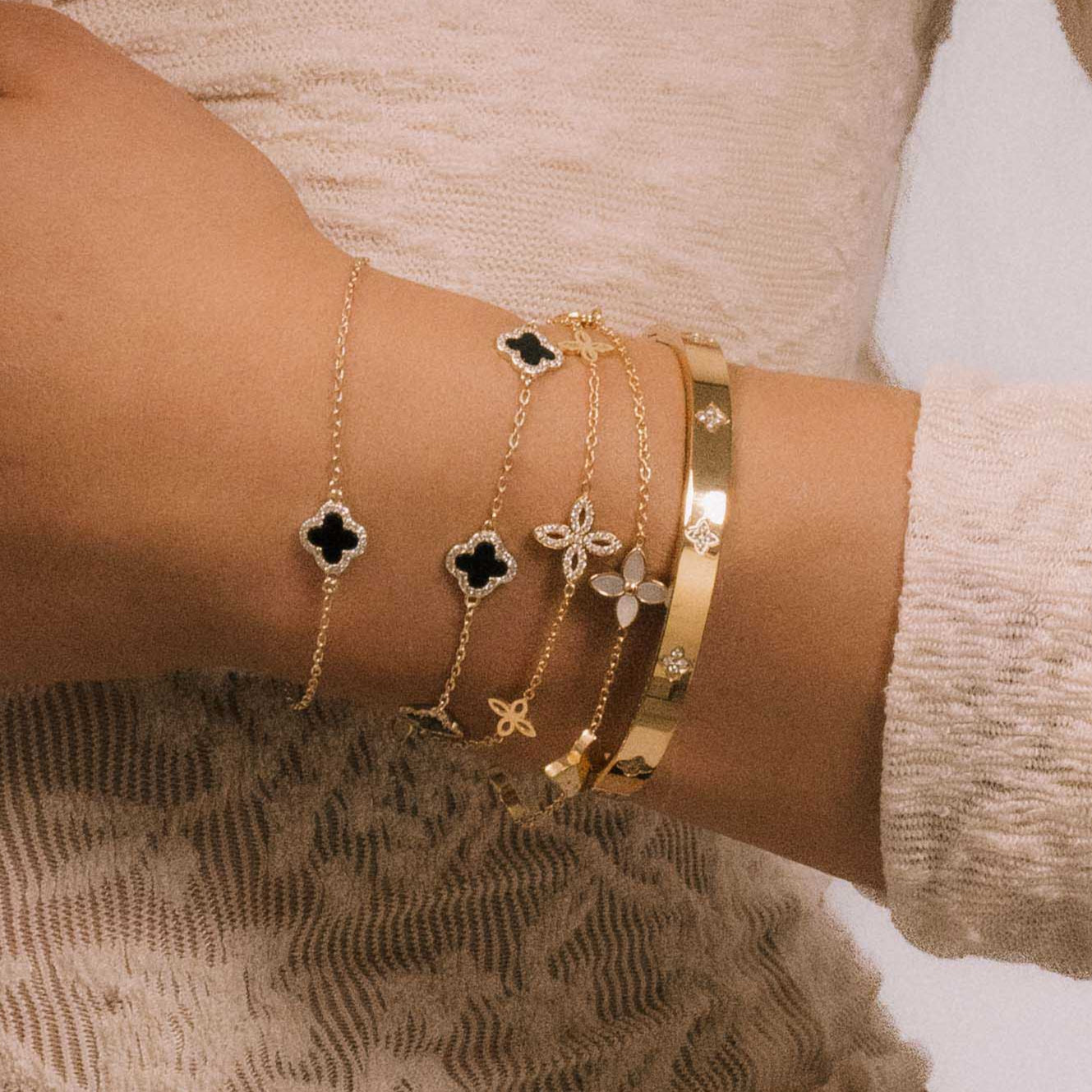 Trio Clover Marquise MOP Bracelet