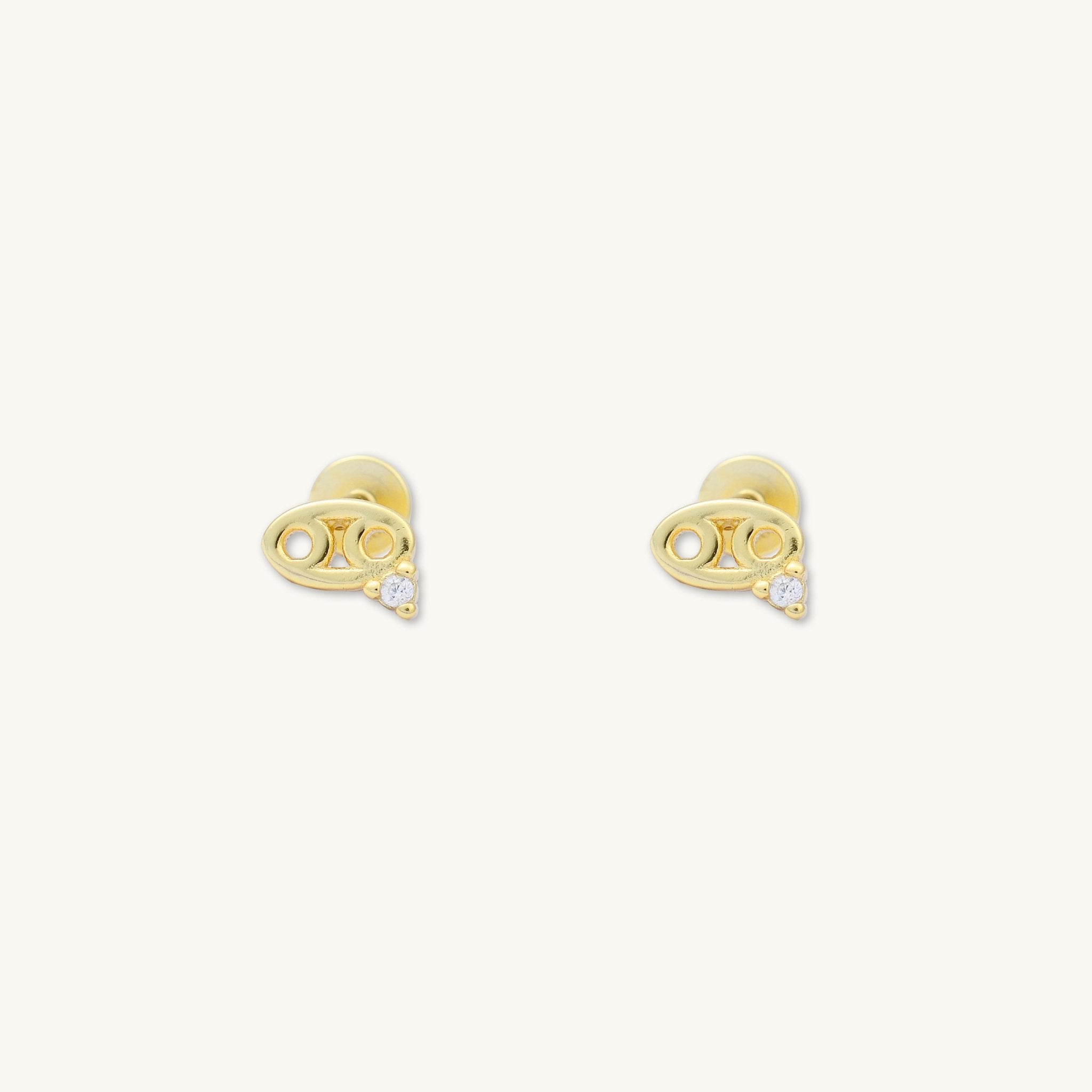 Cancer Zodiac Star Sign Flat Back Earrings - Camile & Stone
