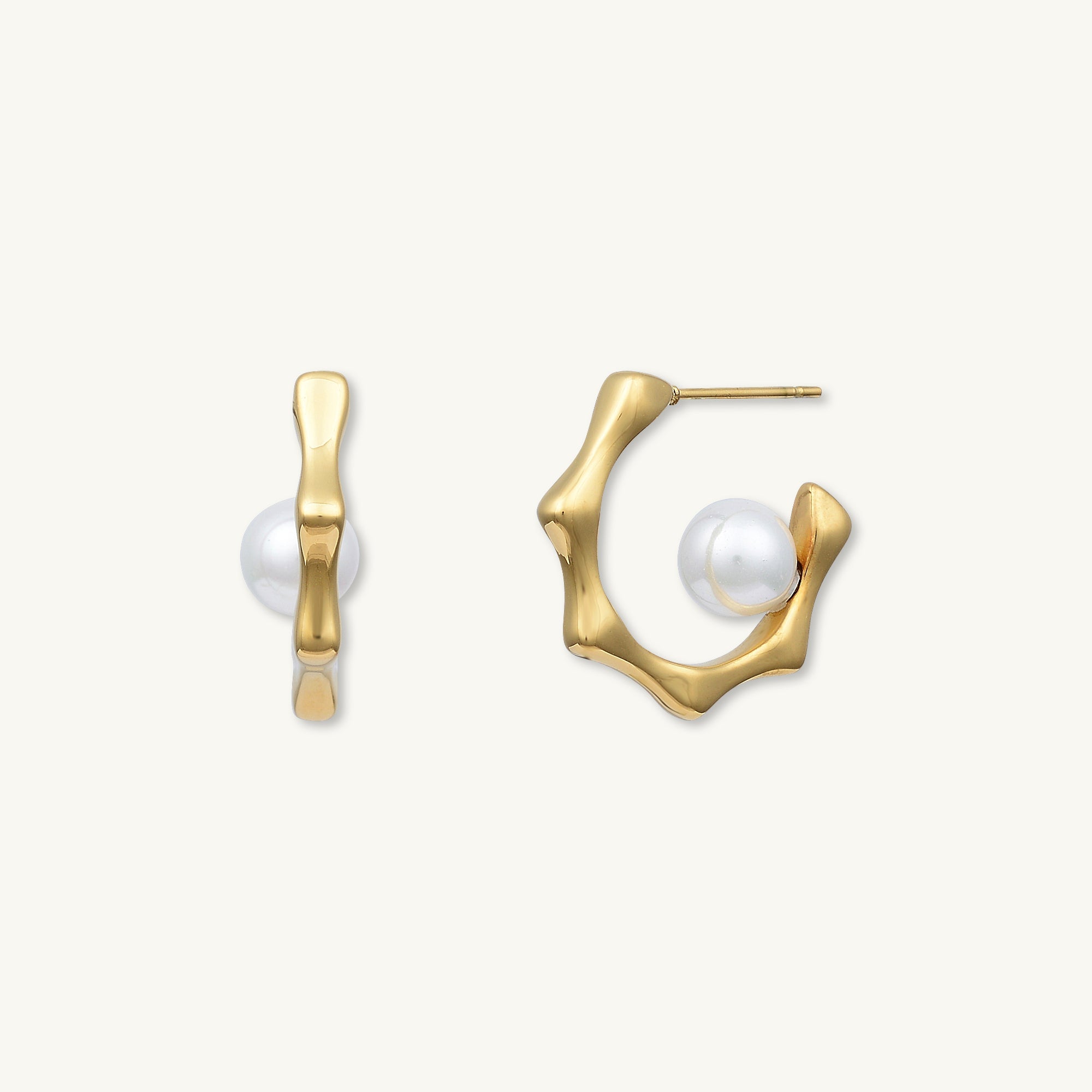Cecily Pearl Hoop Earrings - Camile & Stone
