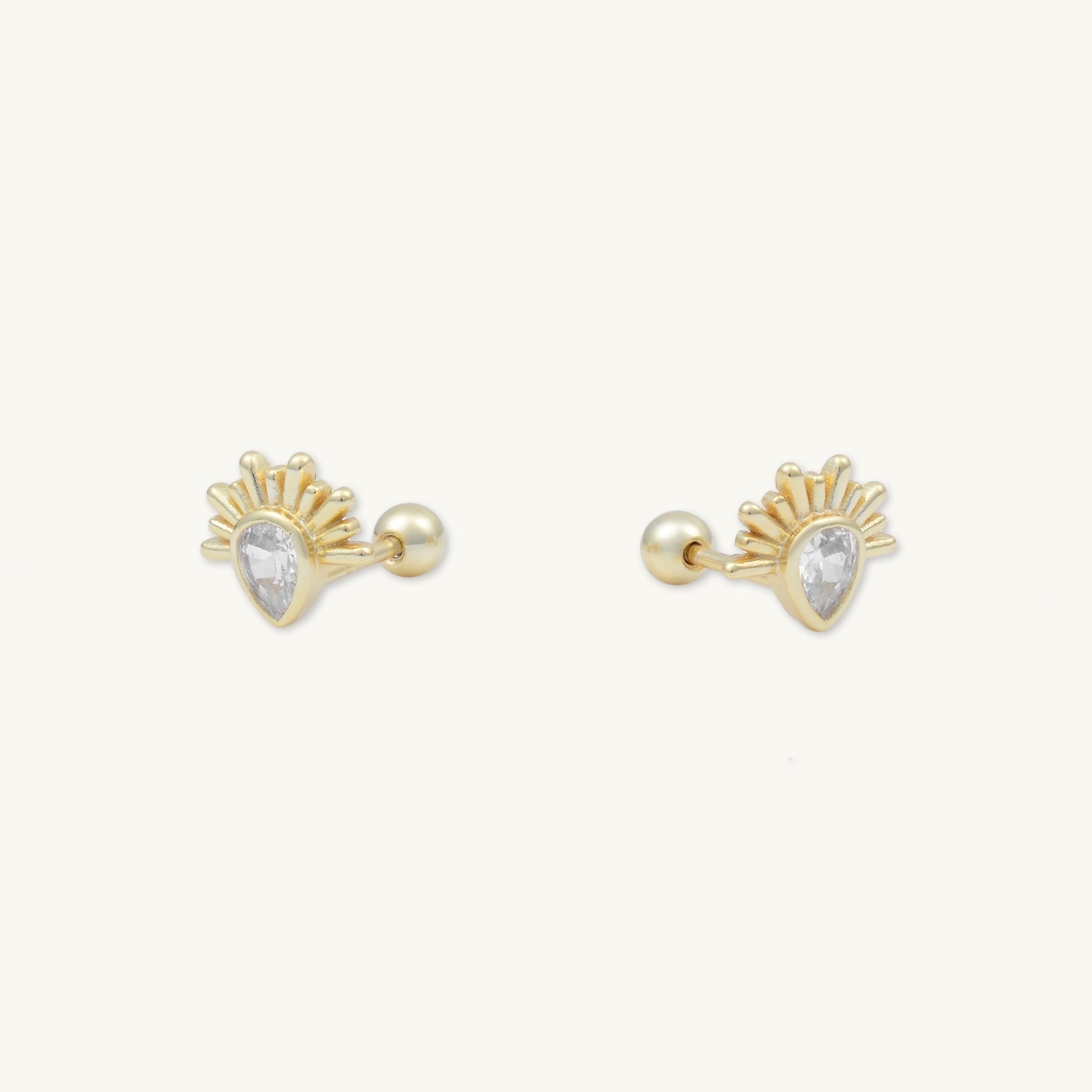 Celestial Teardrop Barbell Cartilage Earrings - Camile & Stone