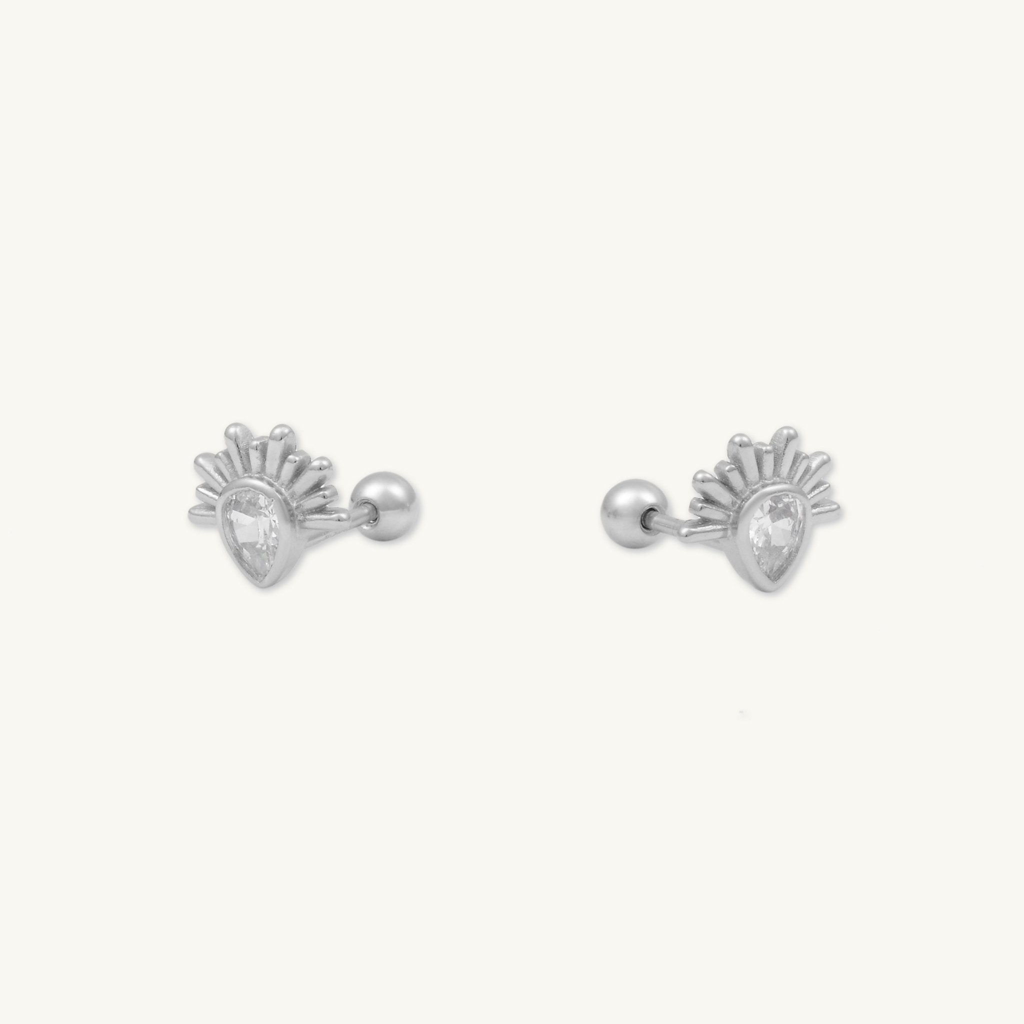 Celestial Teardrop Barbell Cartilage Earrings - Camile & Stone