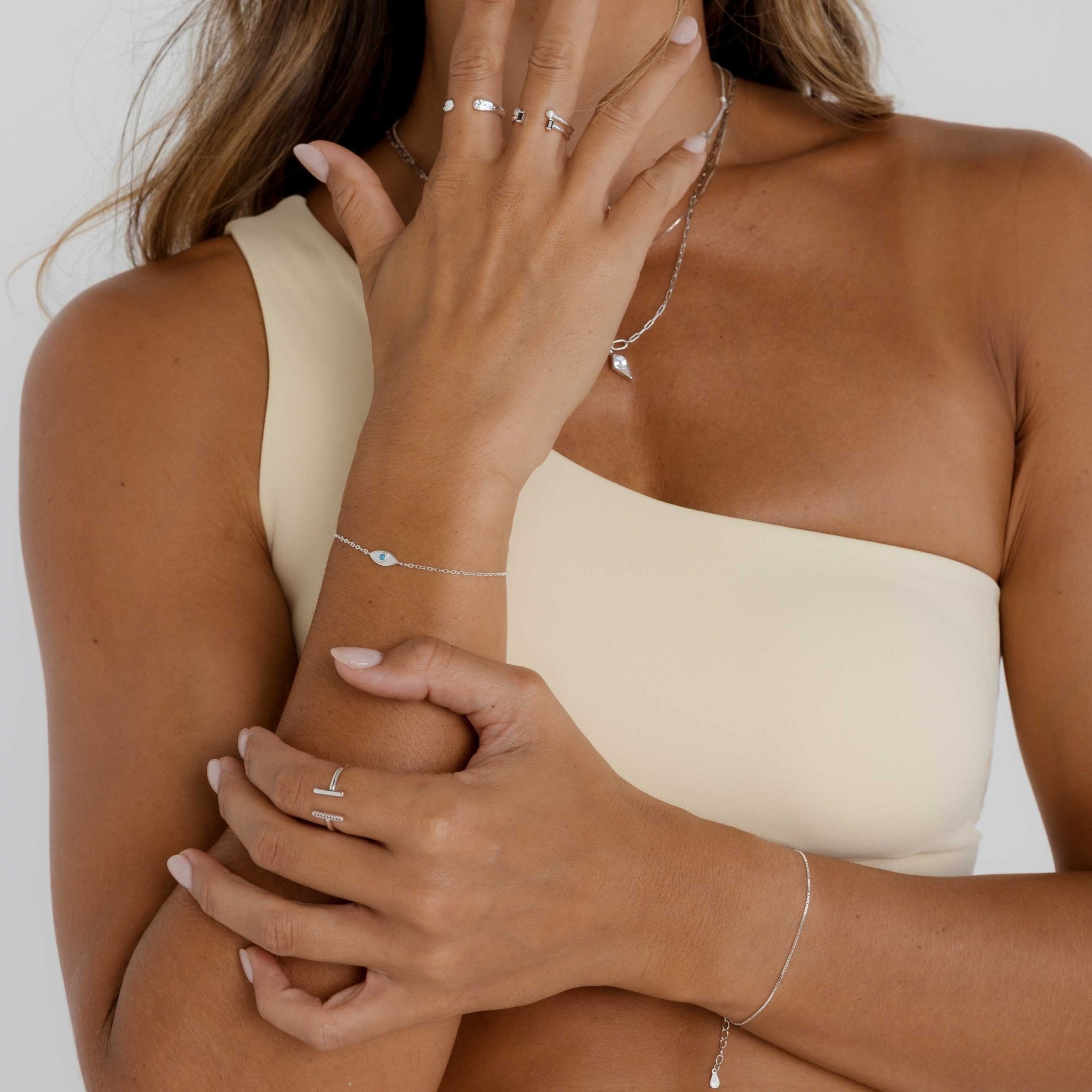 Circle Sapphire Open Stacker Ring - Camile & Stone