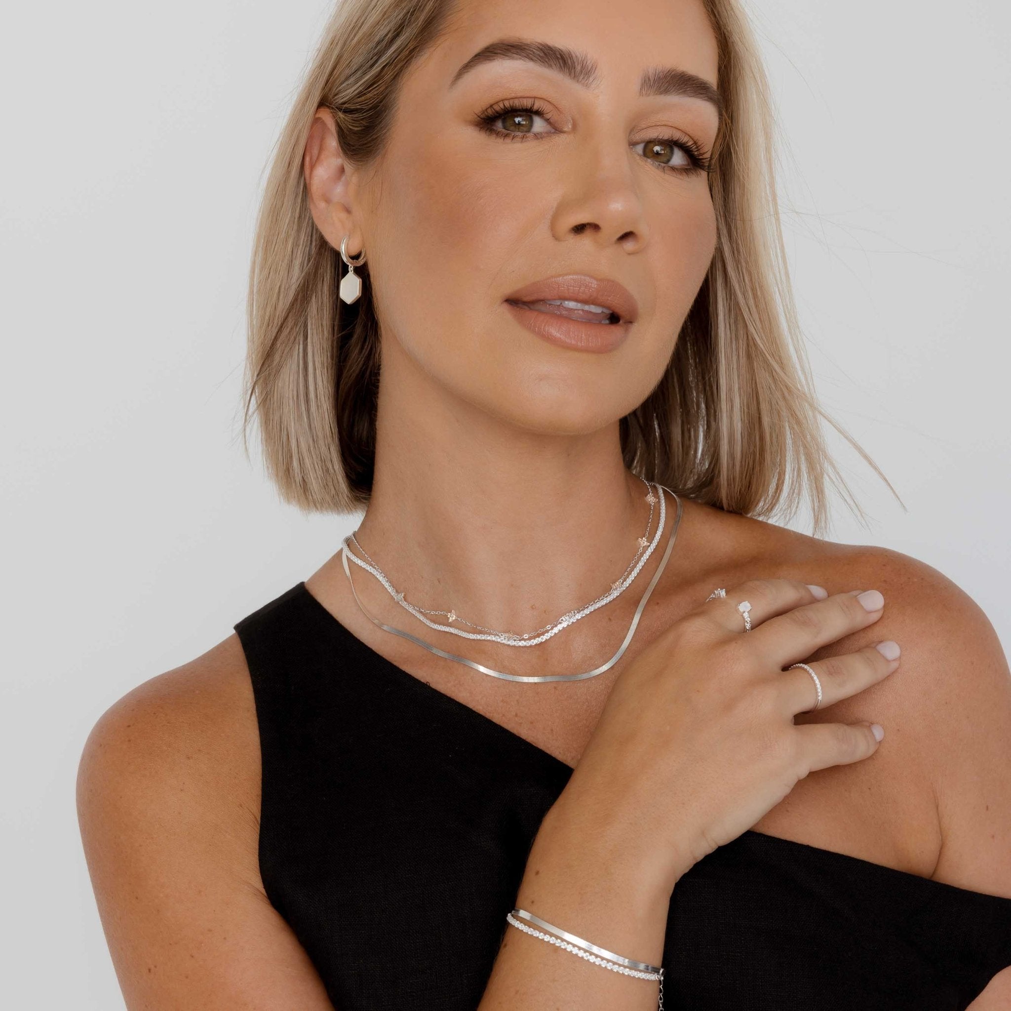 Classic Herringbone Snake Chain Bracelet - Camile & Stone