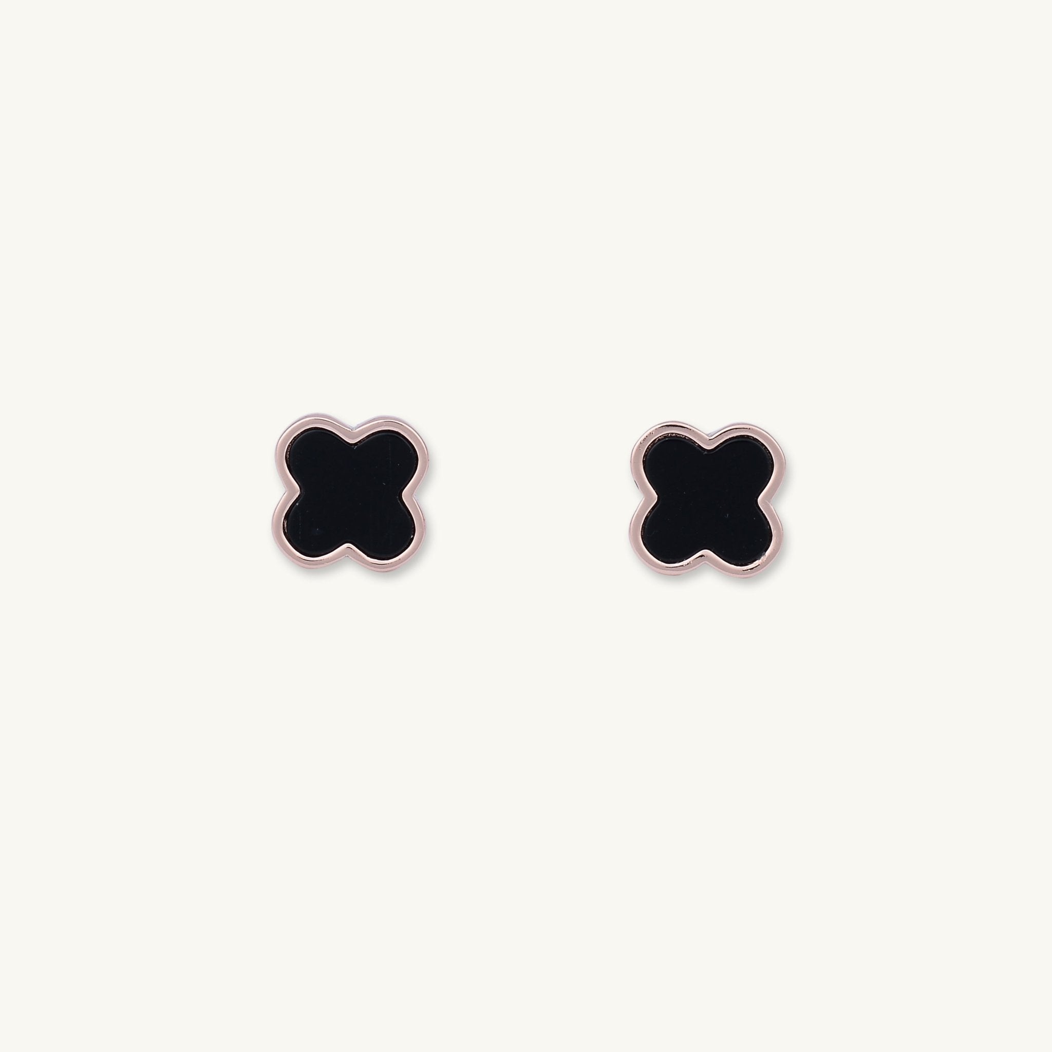 Clover Onyx Stud Earrings - Camile & Stone