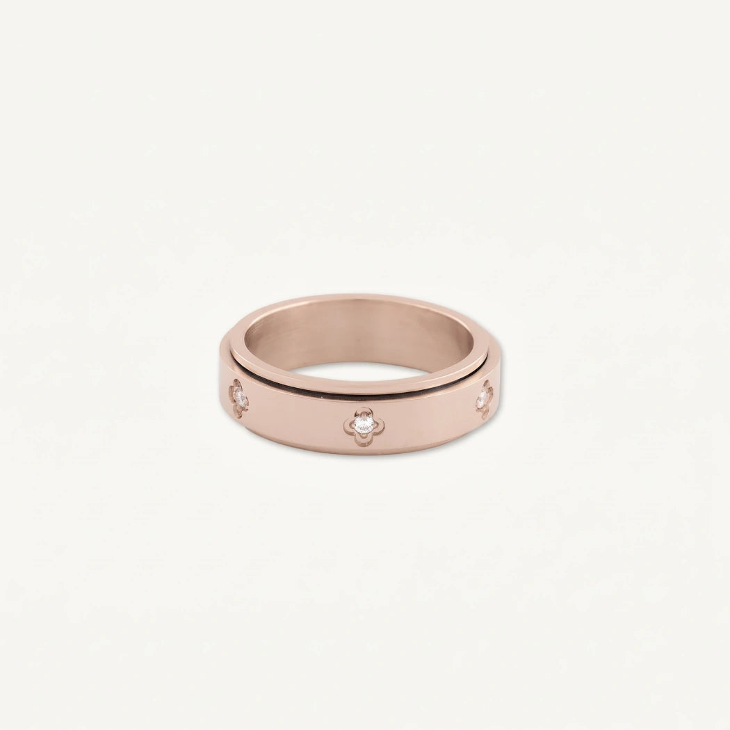 Clover Sapphire Meditation Rotating Ring