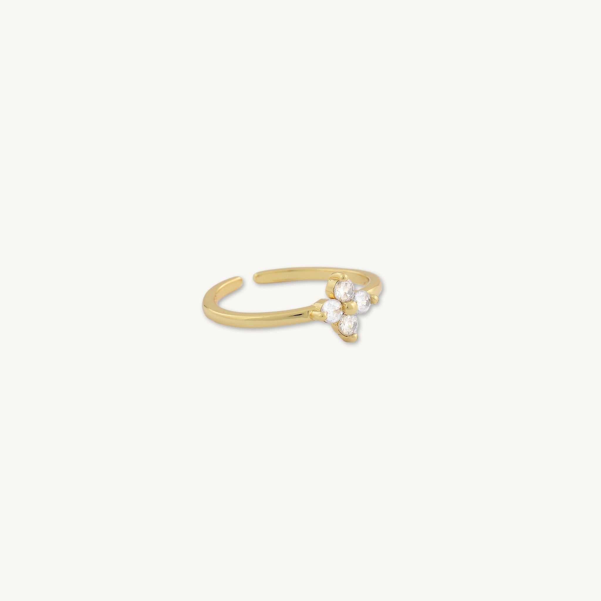 Clover Sapphire Open Adjustable Ring - Camile & Stone