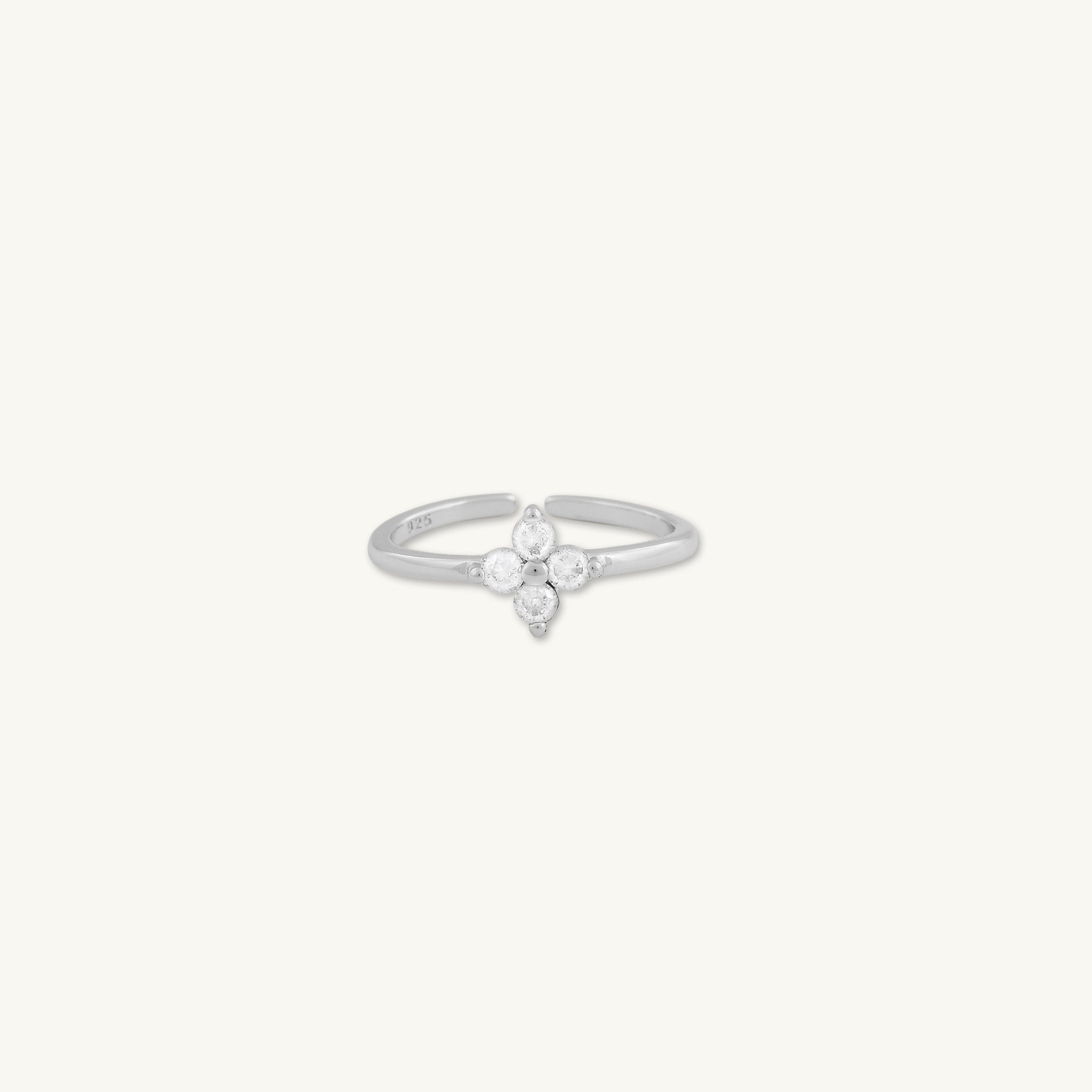 Clover Sapphire Open Adjustable Ring - Camile & Stone