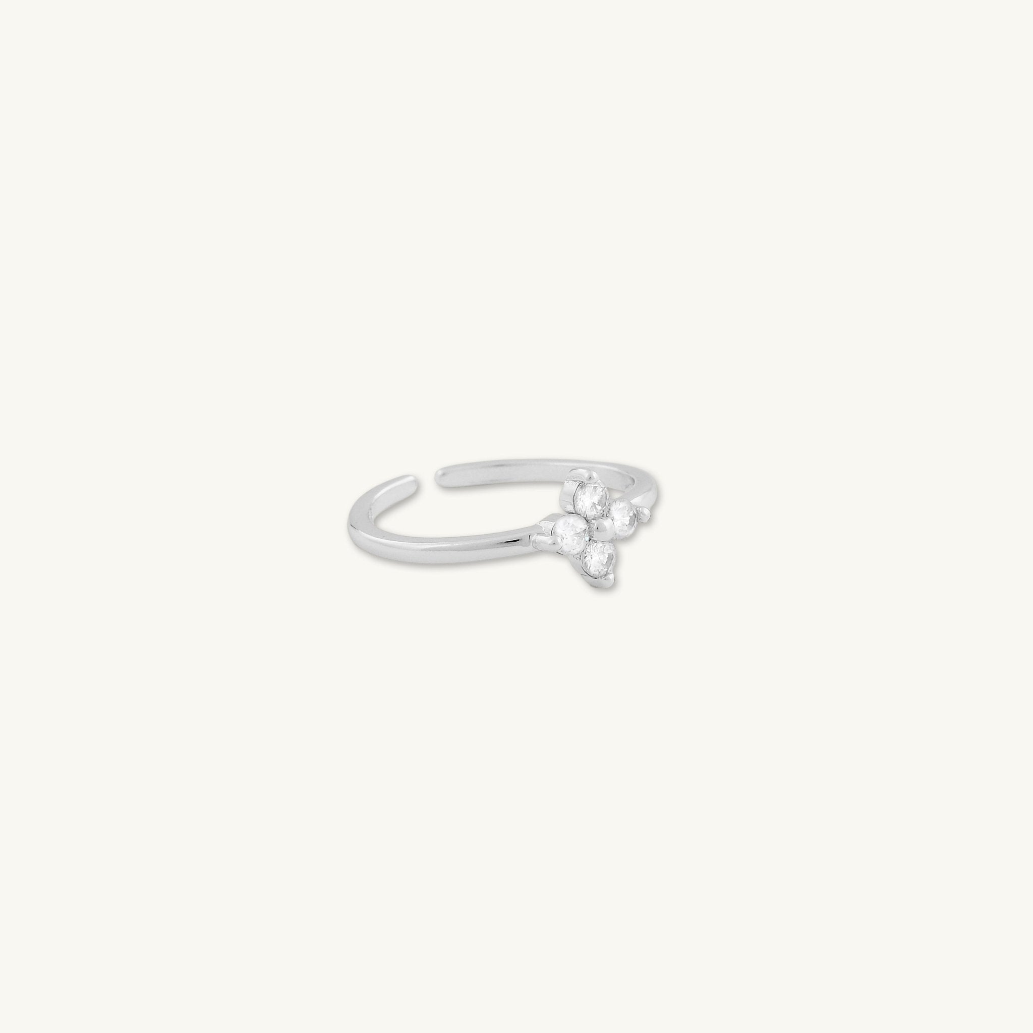 Clover Sapphire Open Adjustable Ring - Camile & Stone