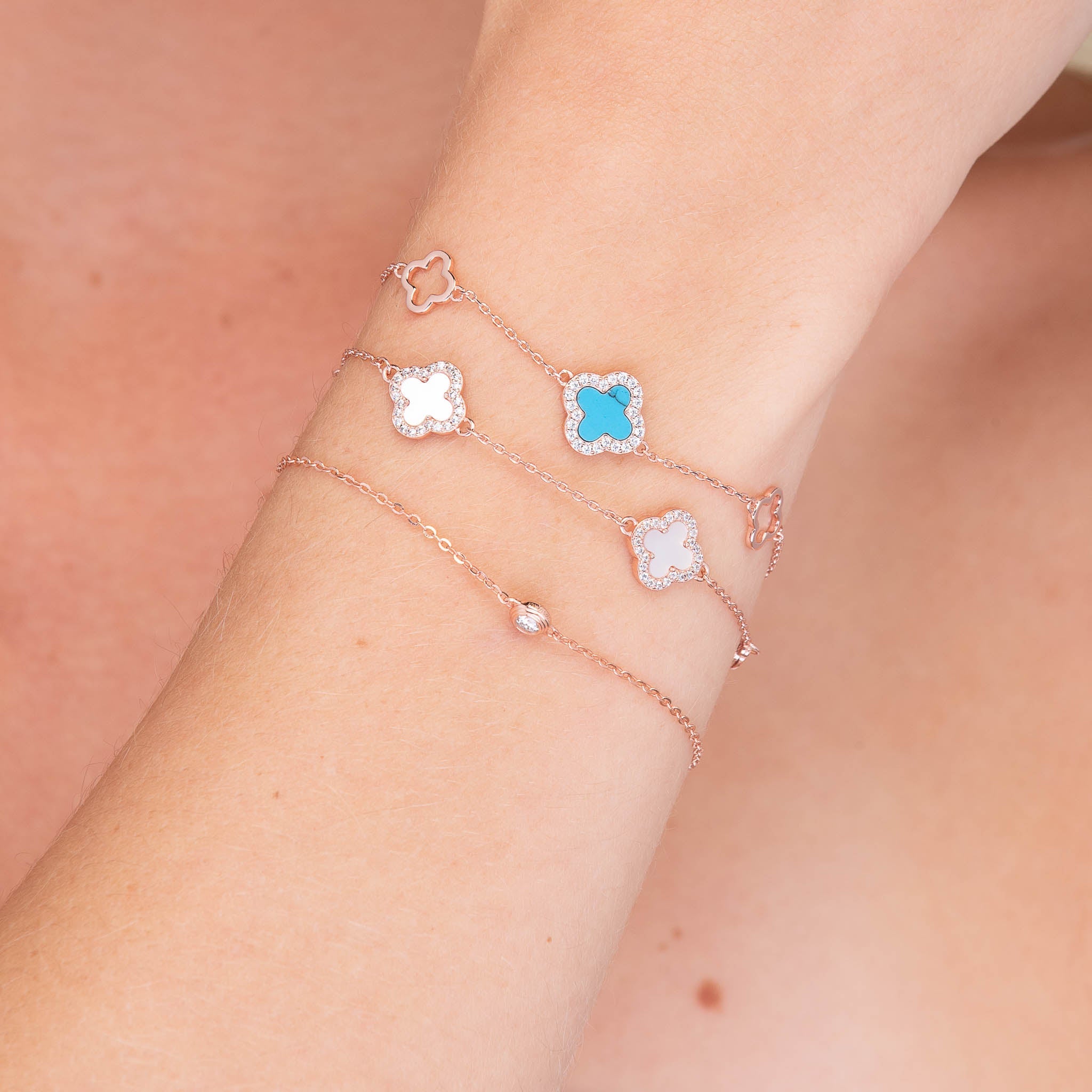 Clover Station Onyx Black Sapphire Bracelet - Camile & Stone