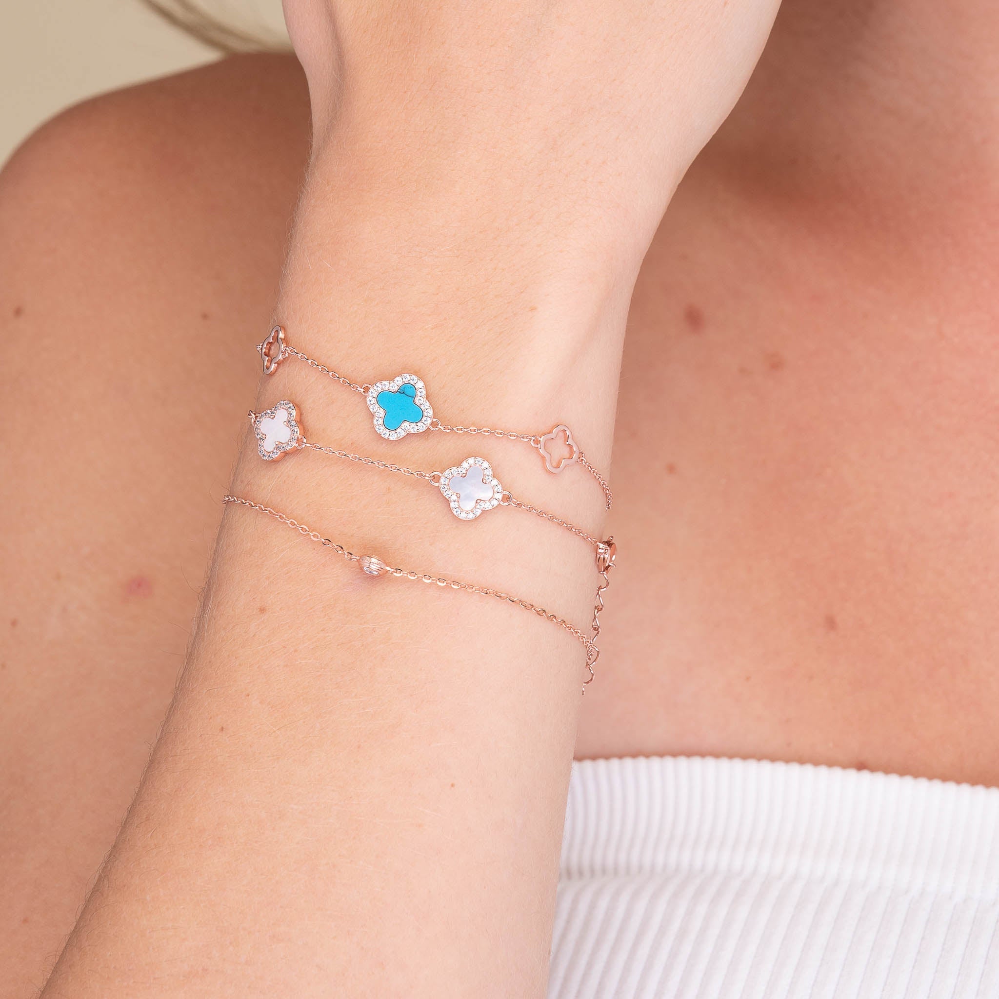 Clover Station Onyx Black Sapphire Bracelet - Camile & Stone