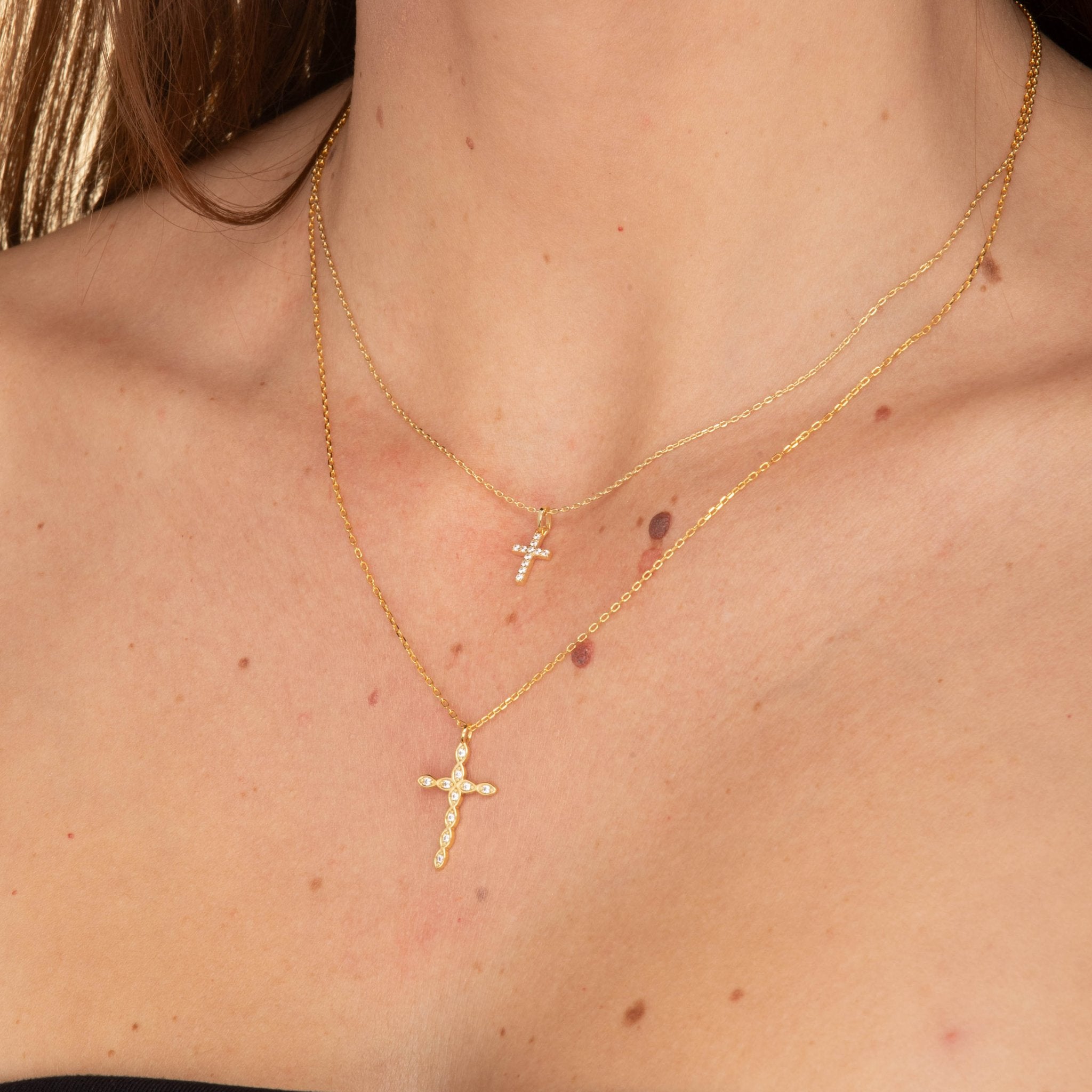 Cross Diamanté Chain Necklace - Camile & Stone