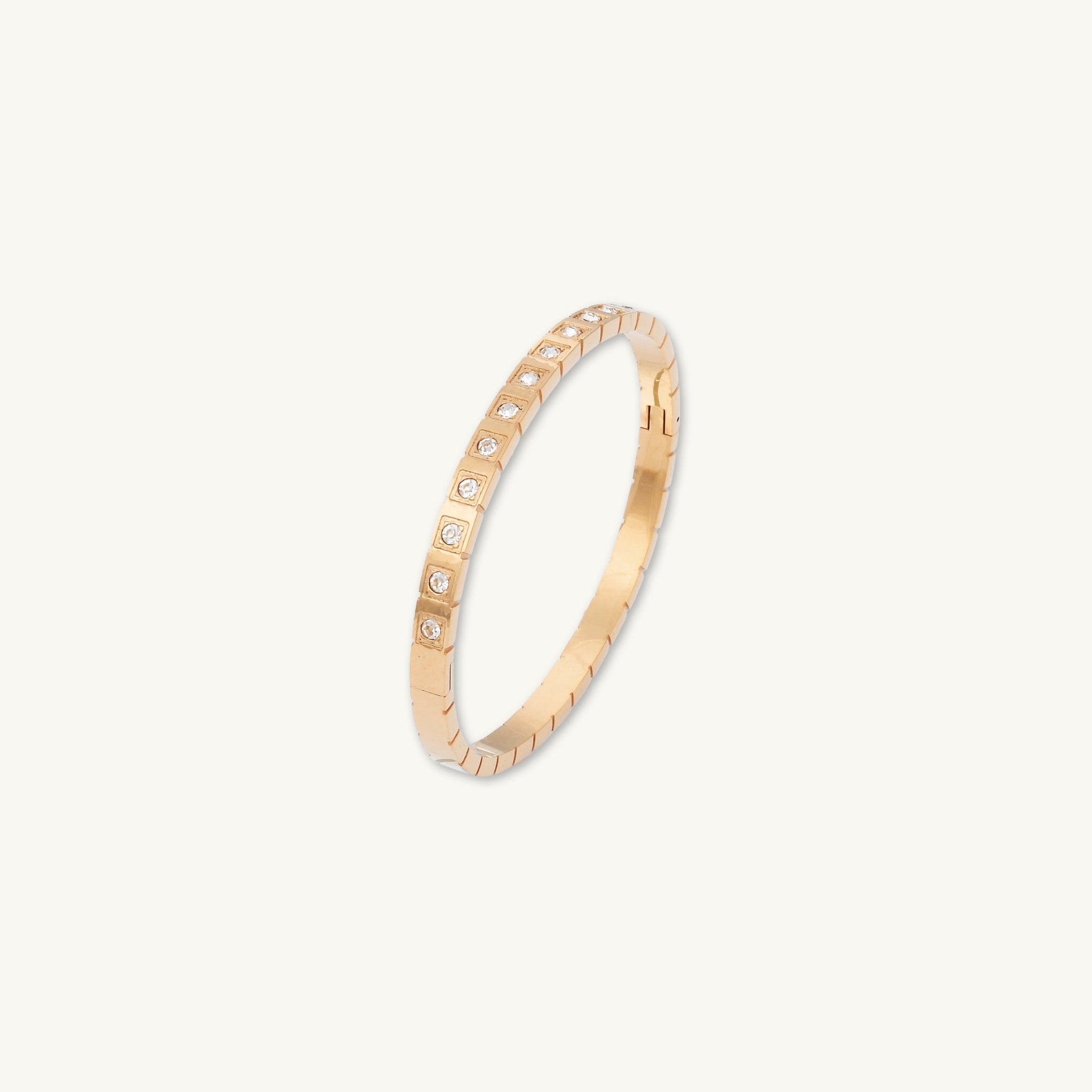 Cube Sapphire Hinged Bangle Bracelet - Camile & Stone