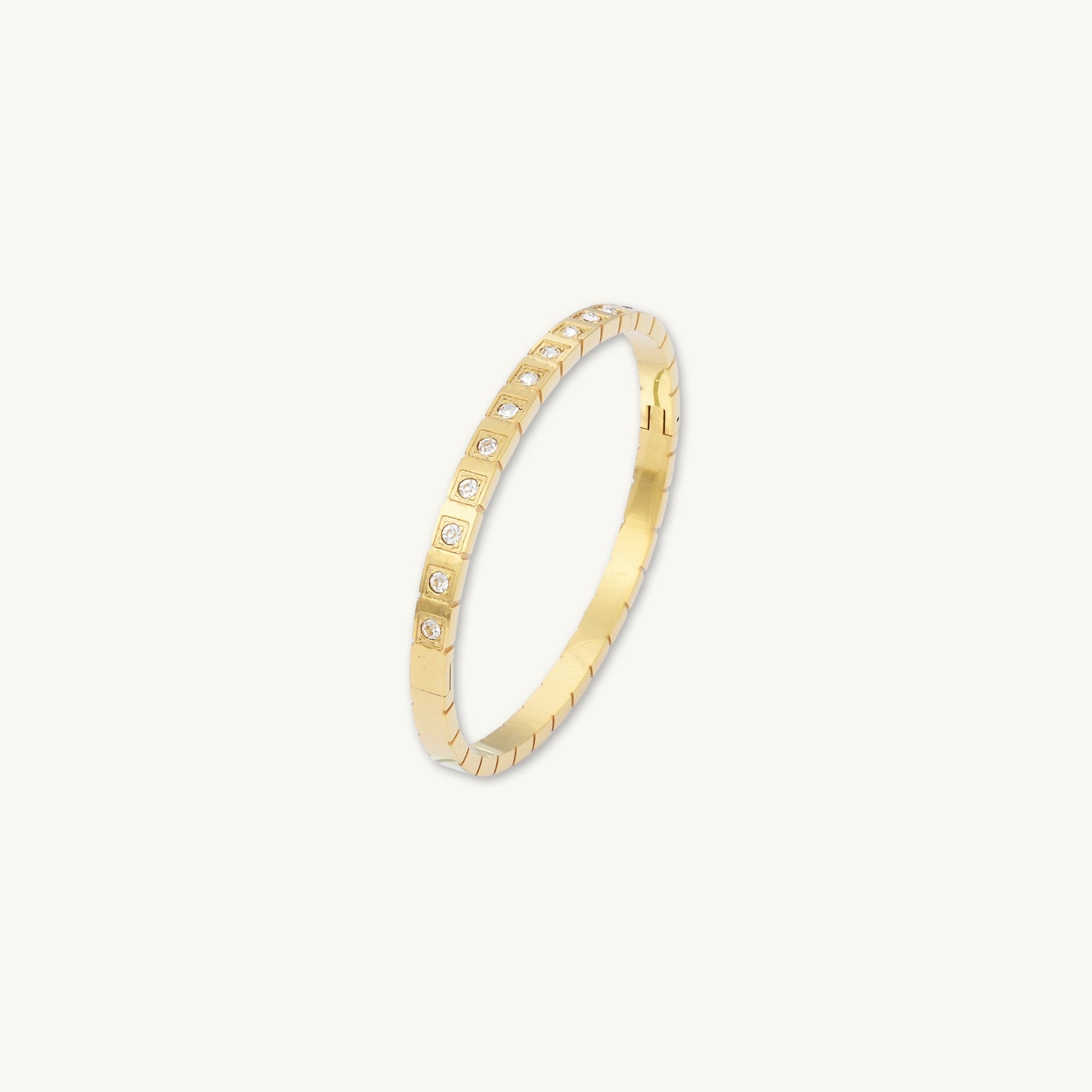 Cube Sapphire Hinged Bangle Bracelet - Camile & Stone