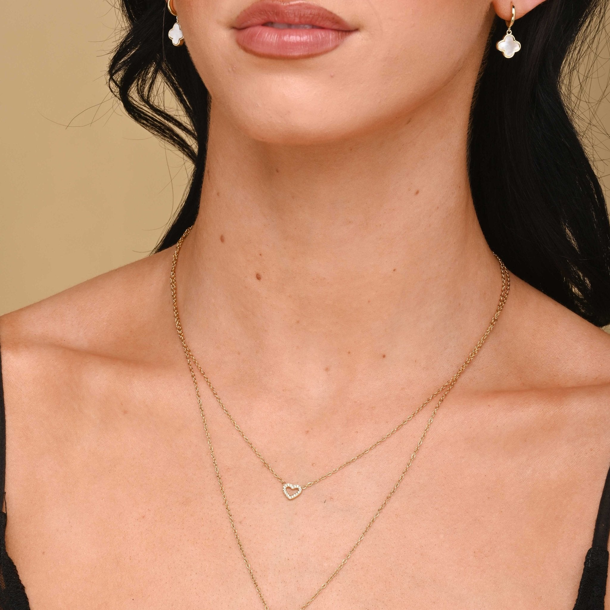 Double Love Heart Layered Necklace - Camile & Stone