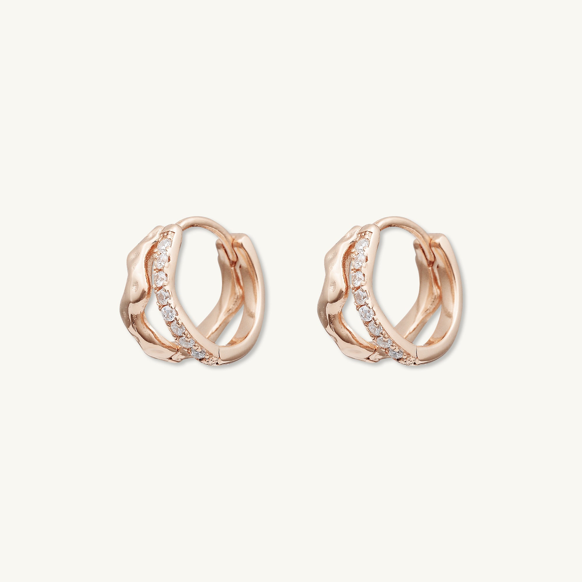 Double Molten Sapphire Huggie Earrings - Camile & Stone